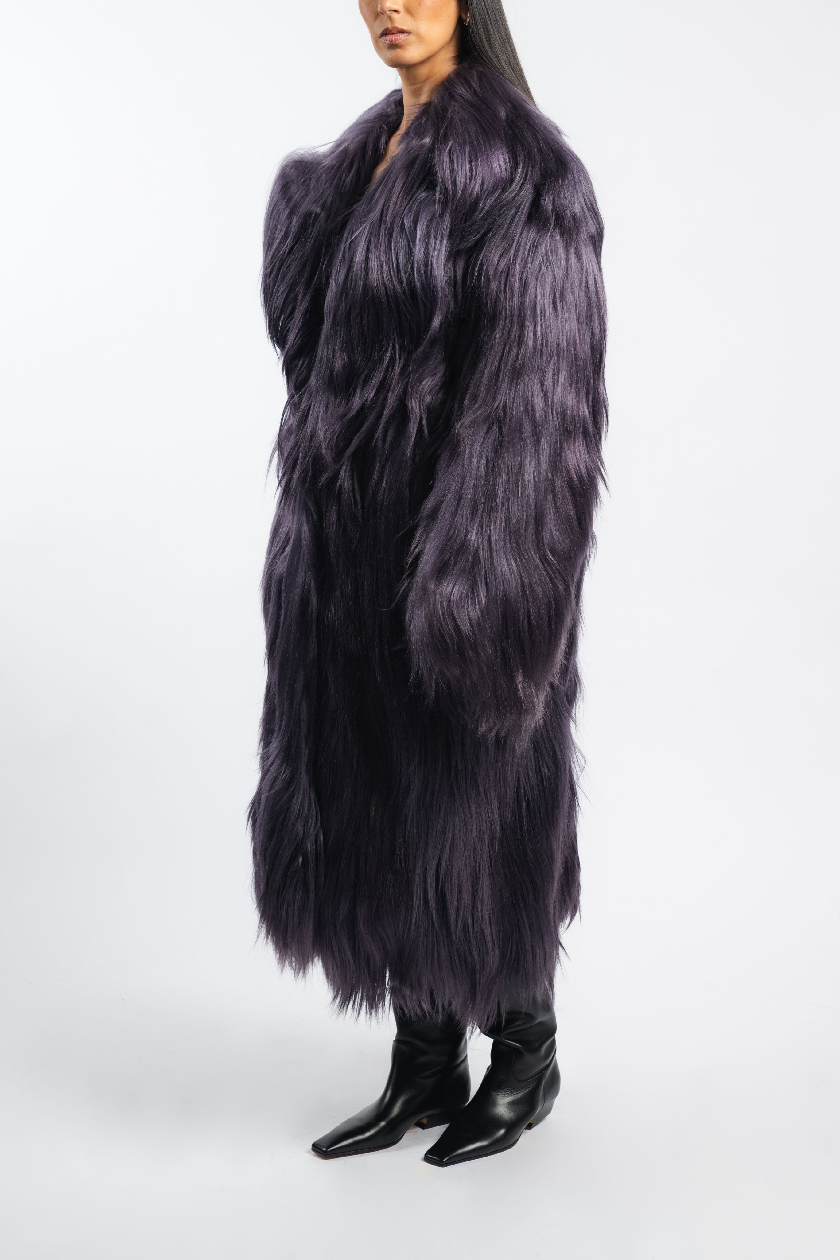Long Goat Hair Shawl Coat