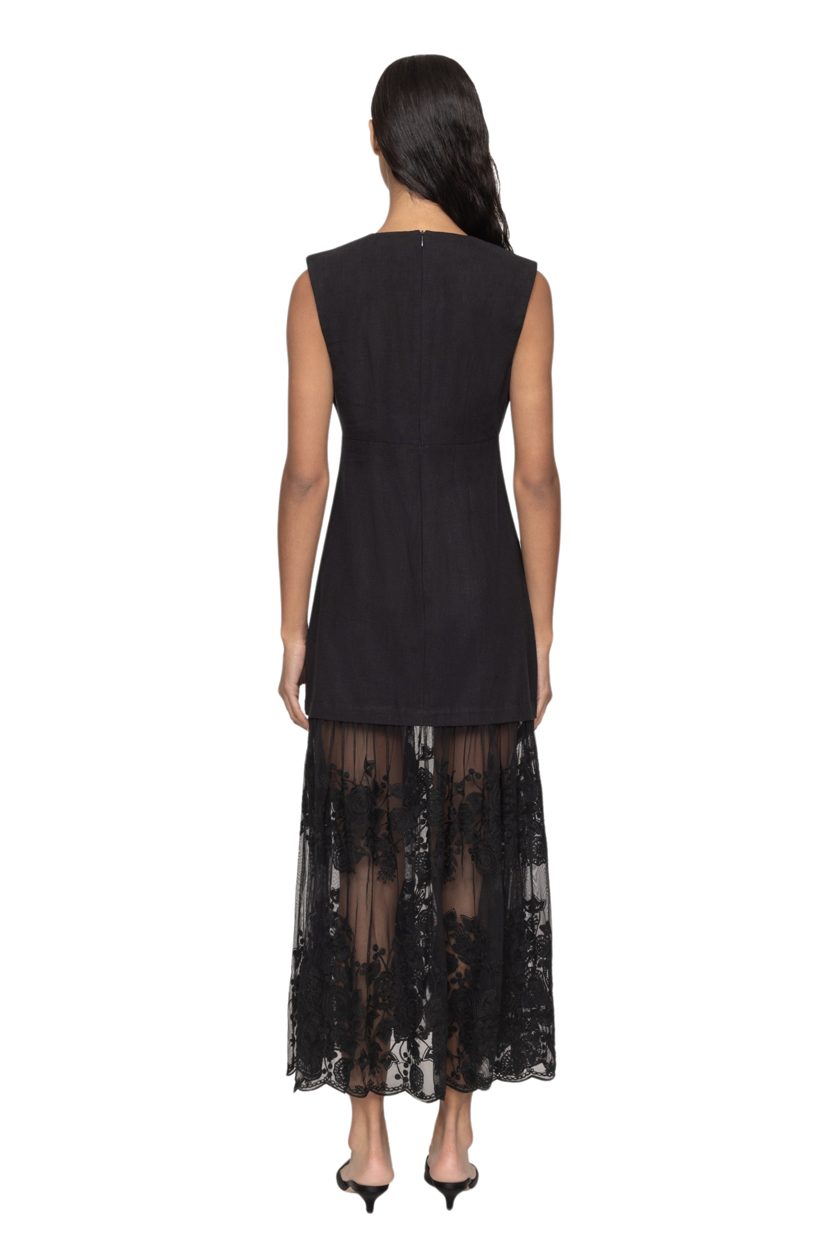Arielle Lace V-Neck Midi Dress