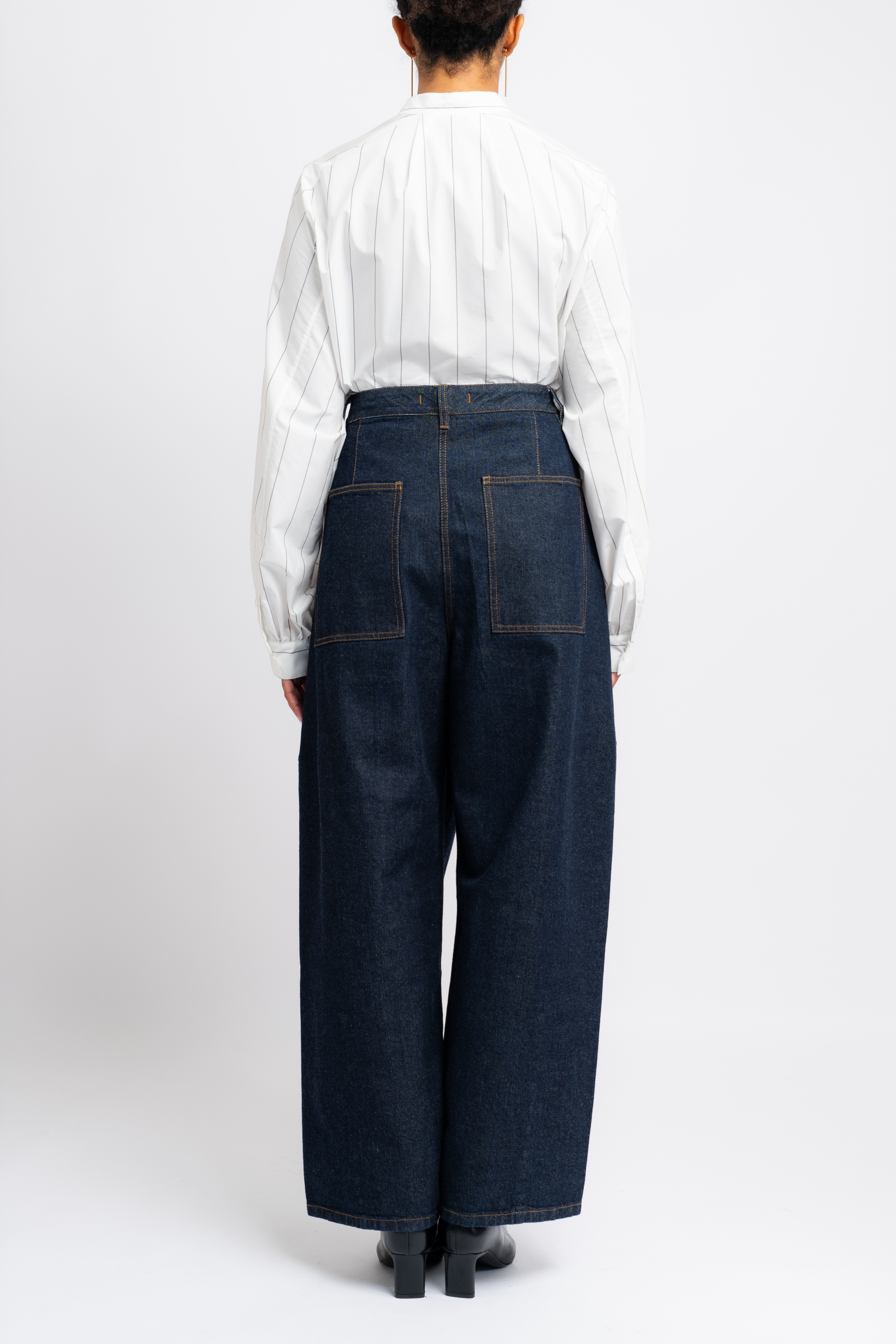 Striped Tech Poplin Raglan Tucked Shirt