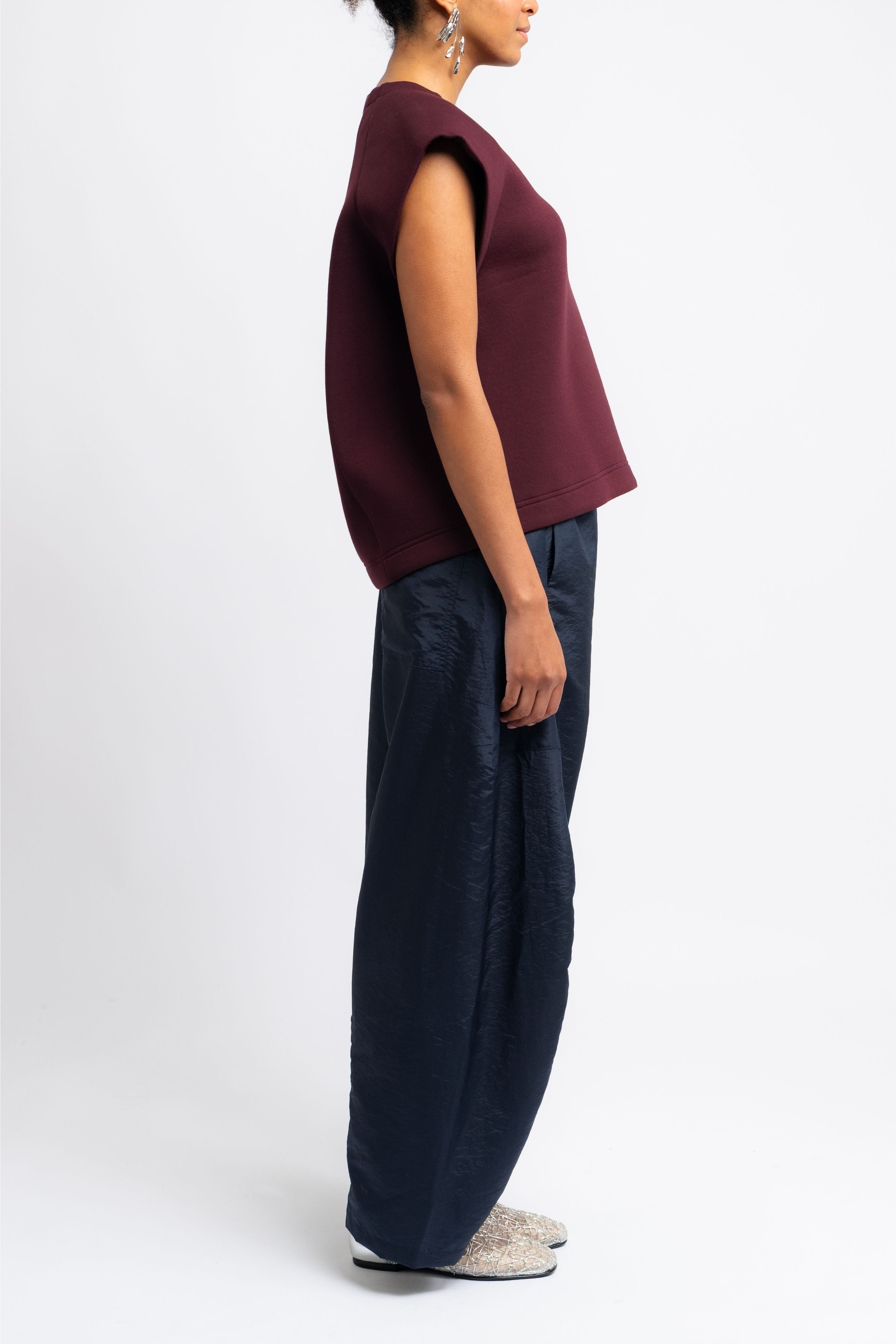 Bonded Viscose Sculpted Sleeveless Top