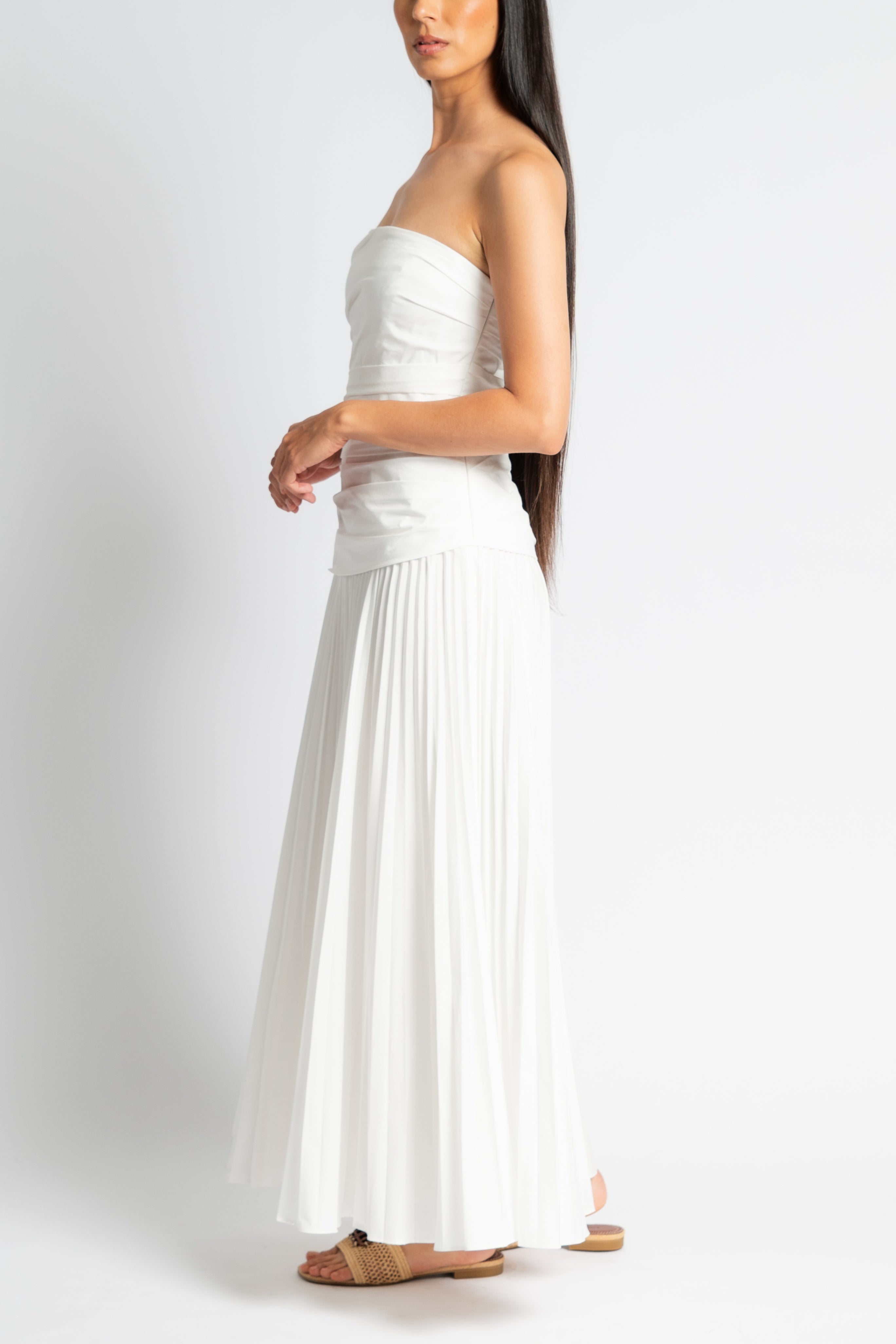 Arie Strapless Bustier Midi Dress