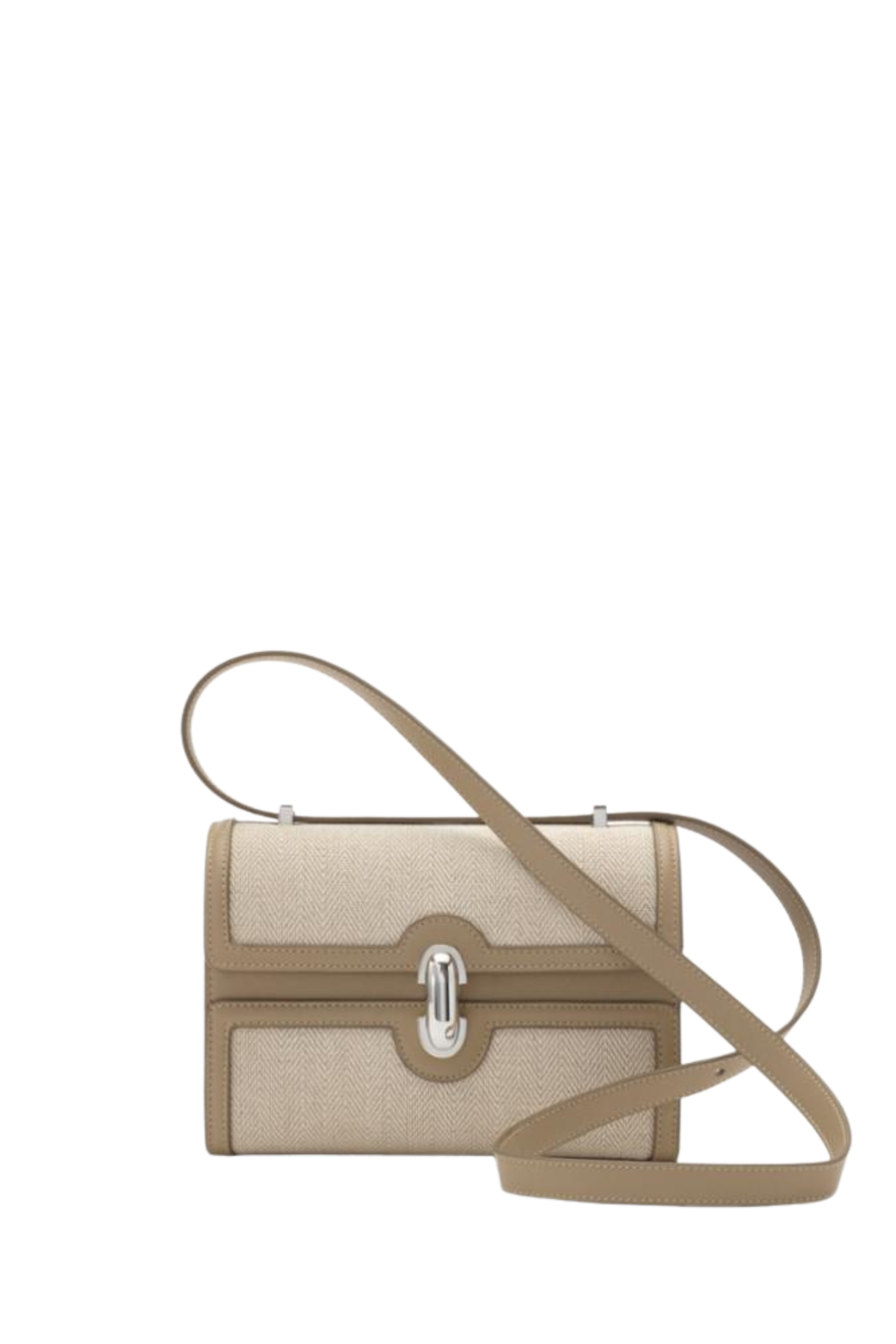 Symmetry 19 Handbag in Herringbone Linen - Clay
