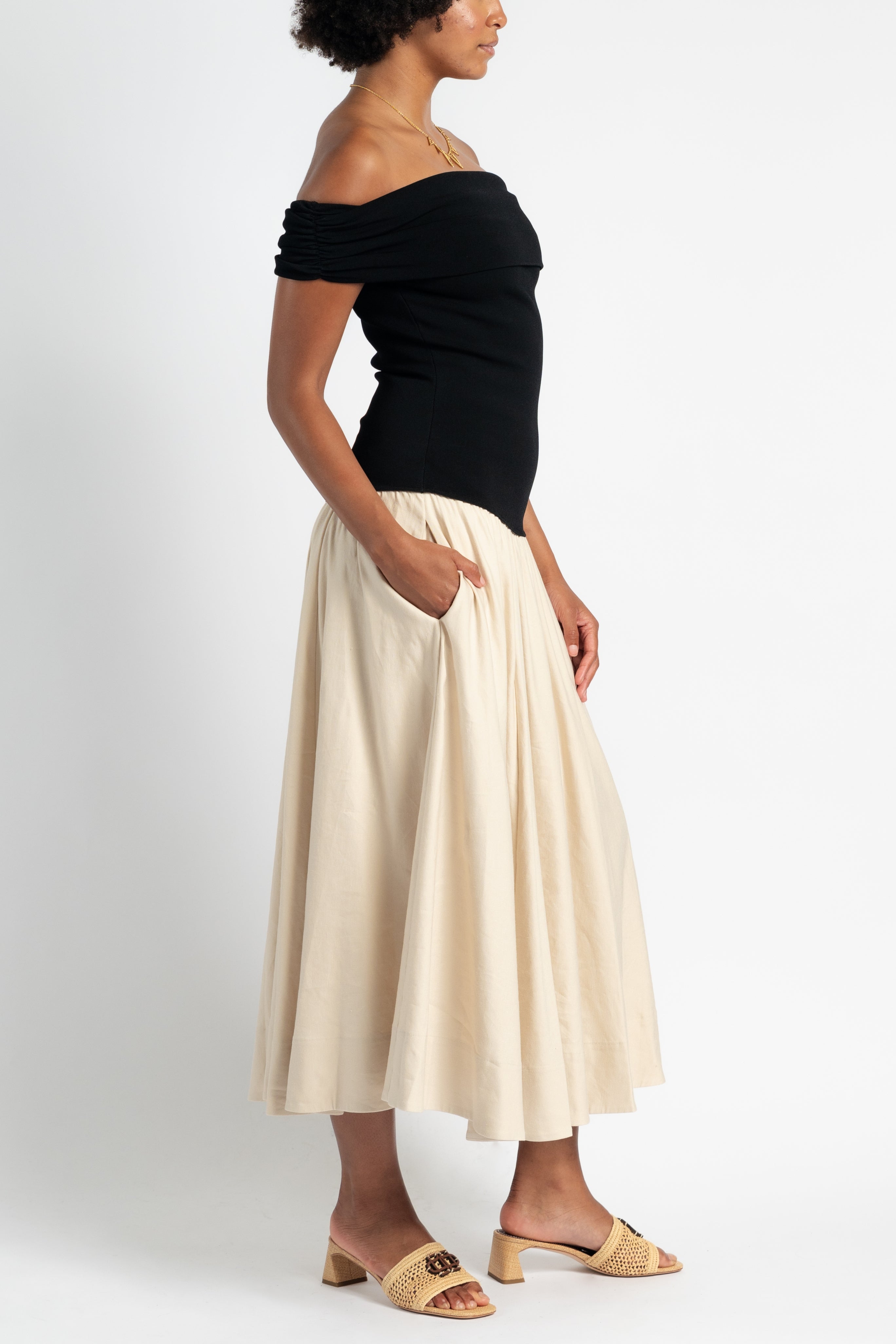 Adaline Off Shoulder Midi Dress
