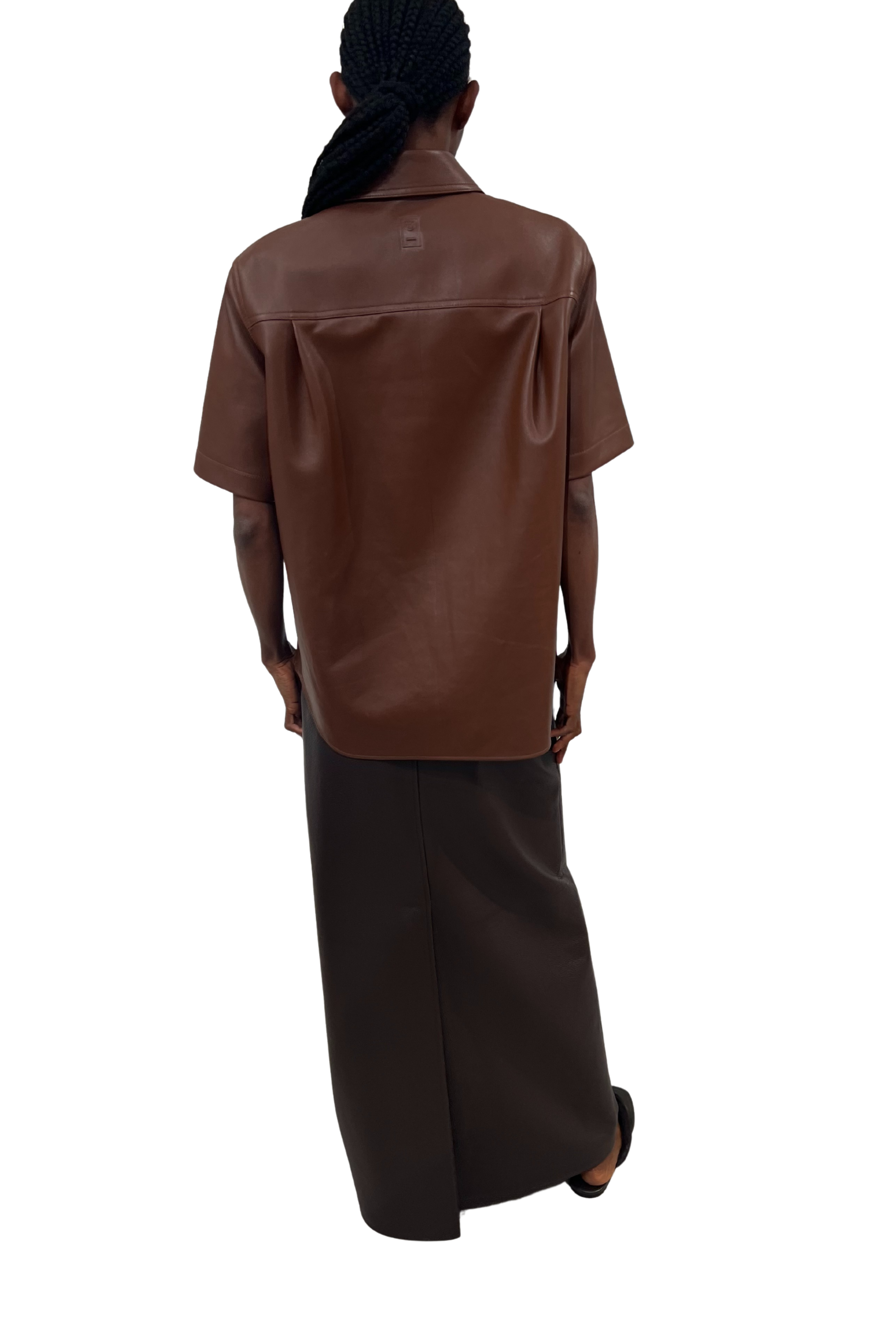 Short Sleeve Leather Shirt