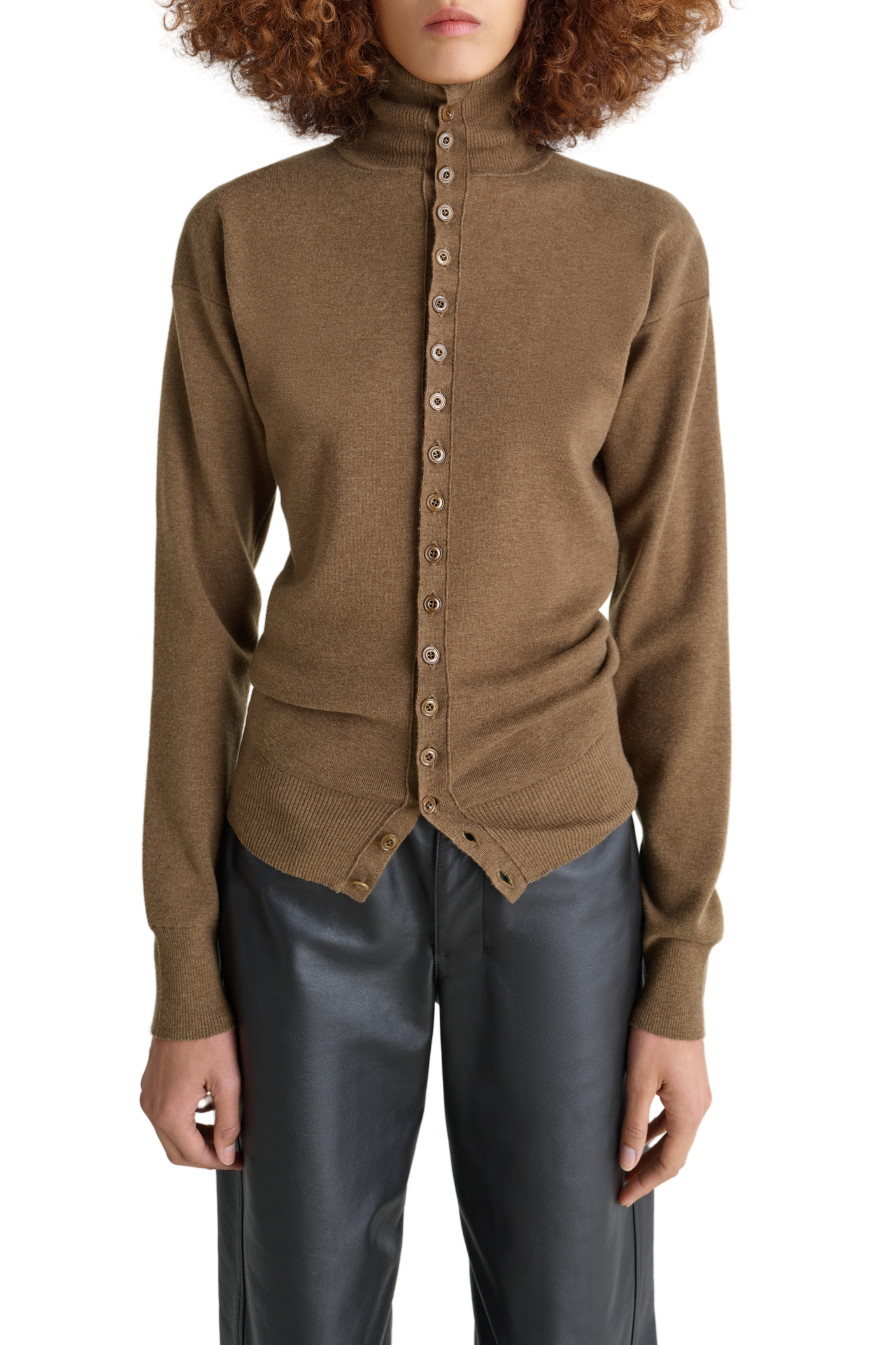 Buttoned Fitted Cardigan