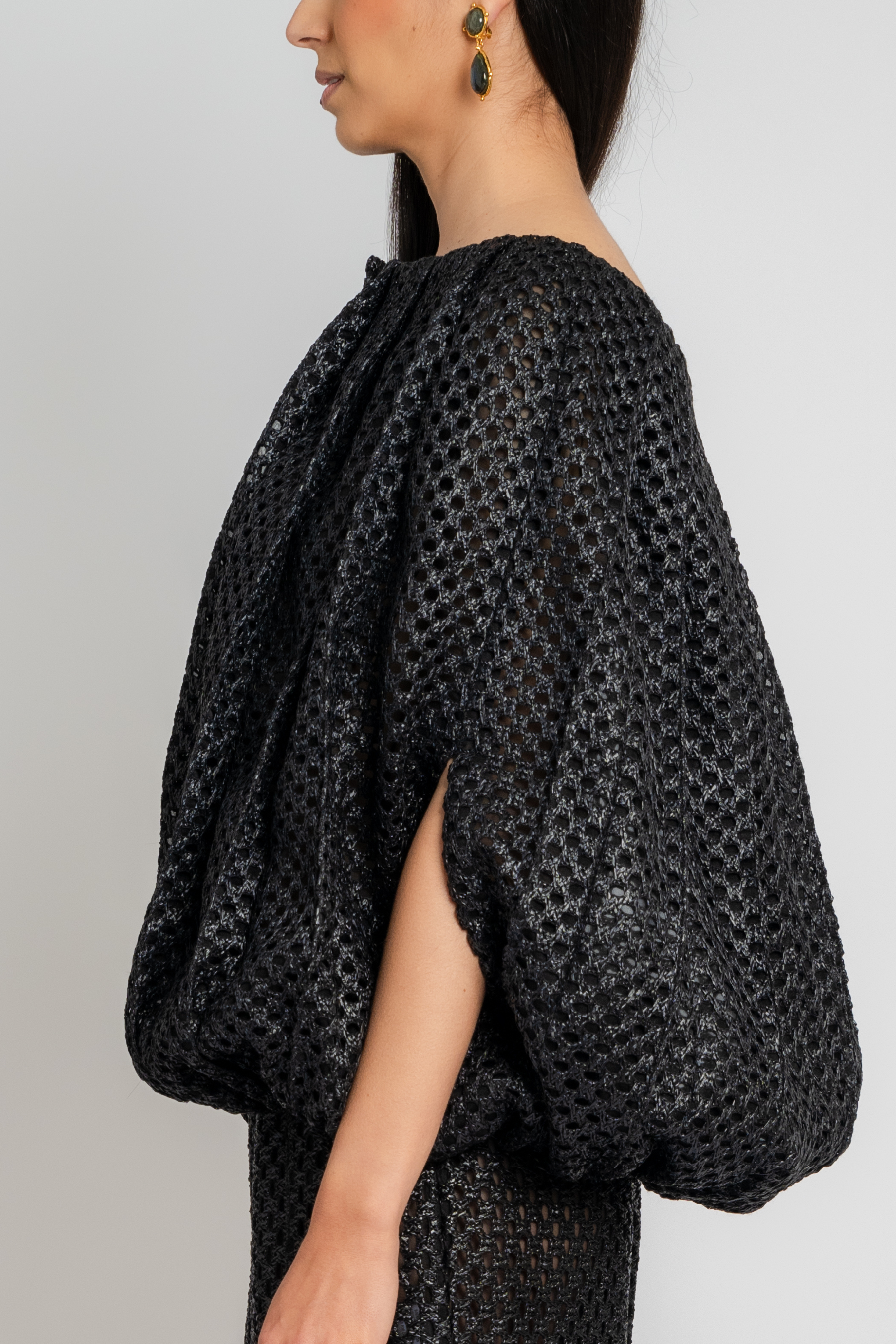 Raffia Mesh Cocoon Top