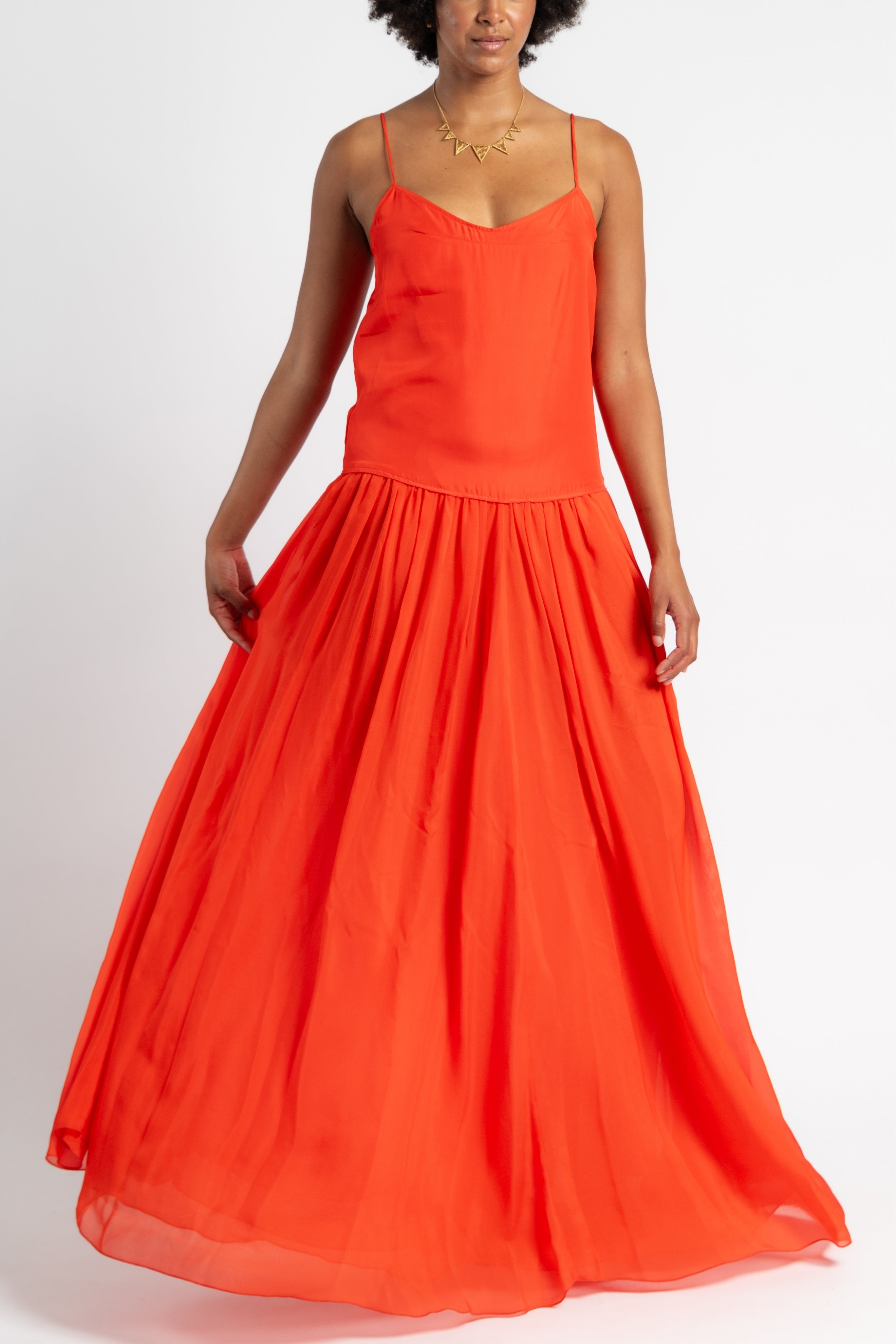 Habotai Silk Straps Dress