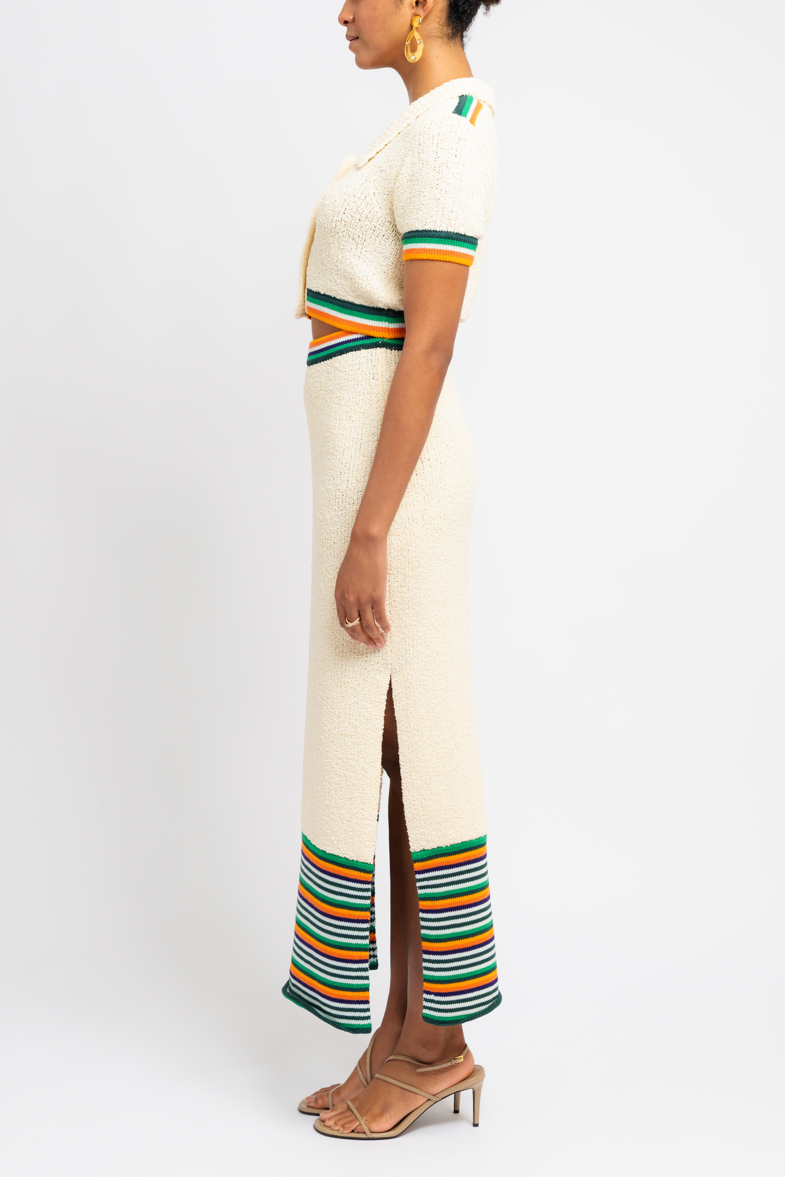 Cropped Bouclé Polo