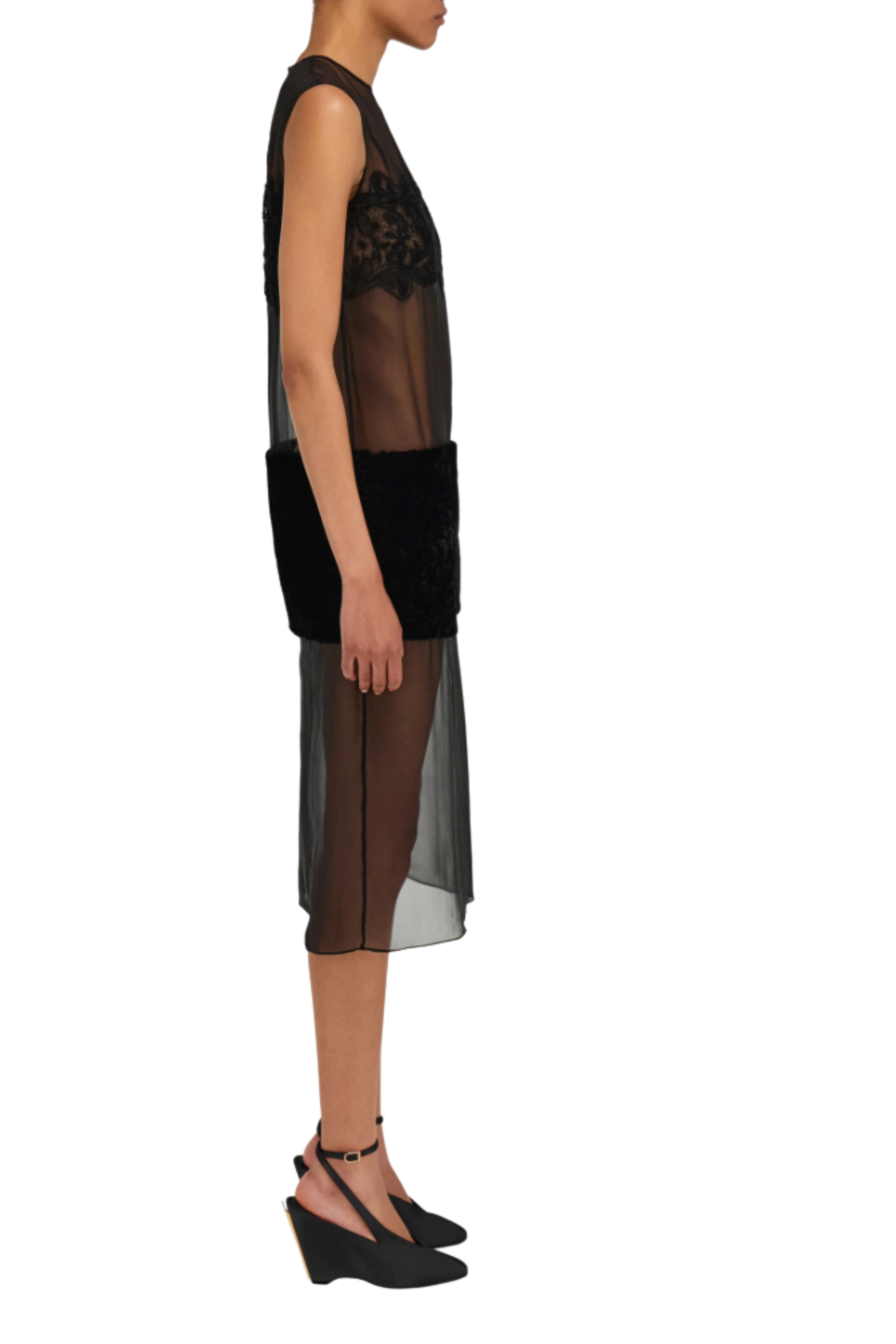 Sleeveless Organic Silk Chiffon Dress