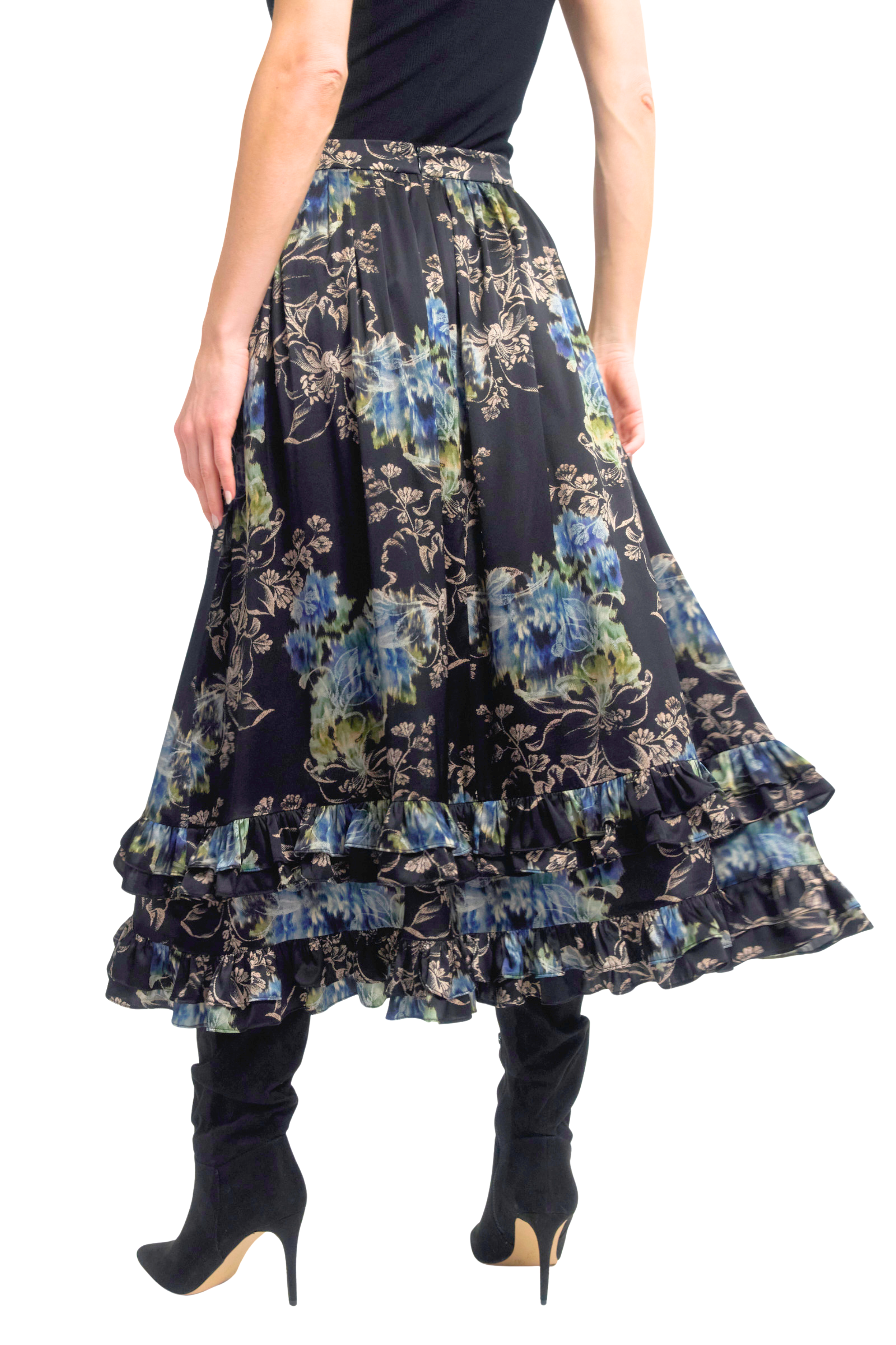 Ruffle Midi Skirt