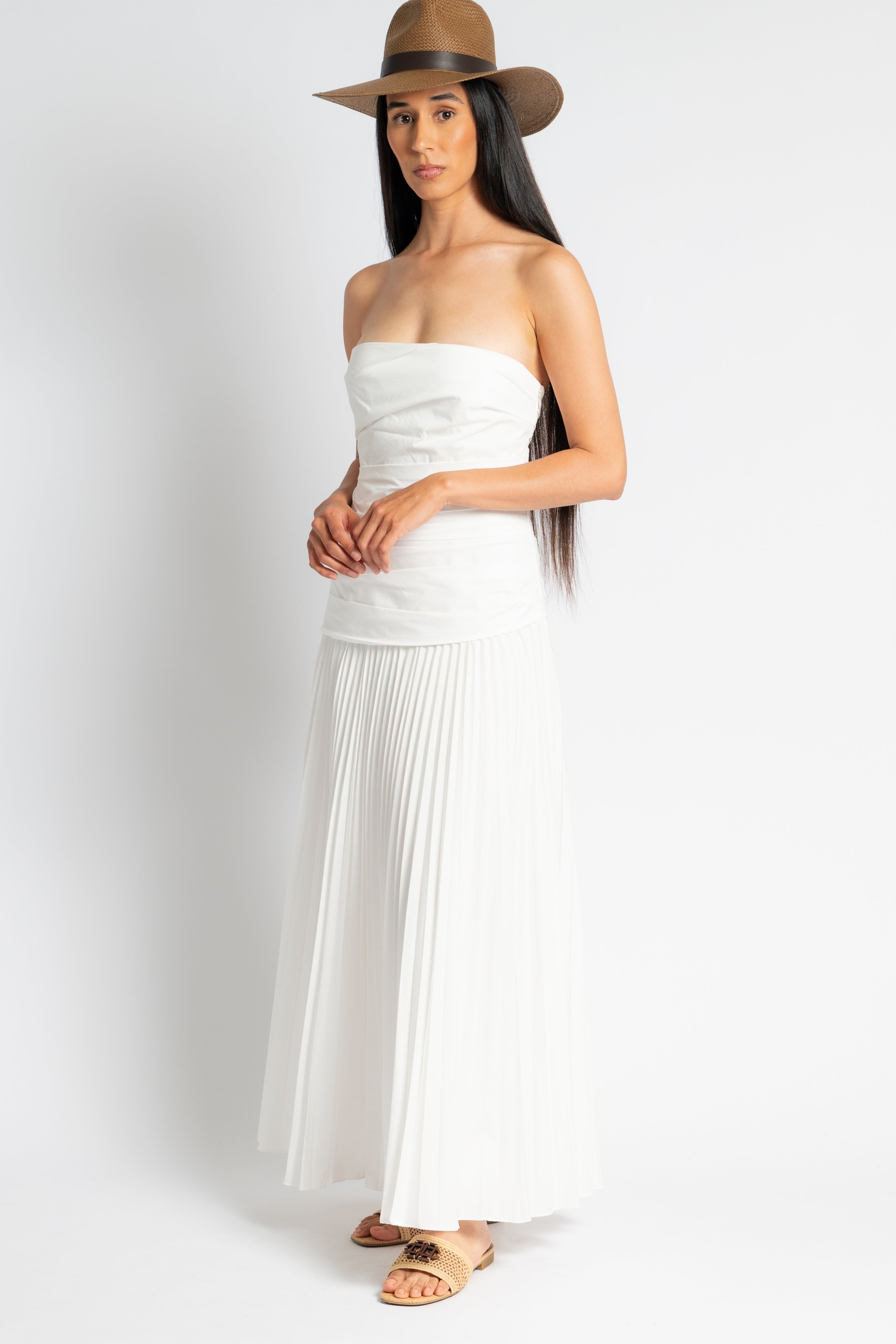 Arie Strapless Bustier Midi Dress