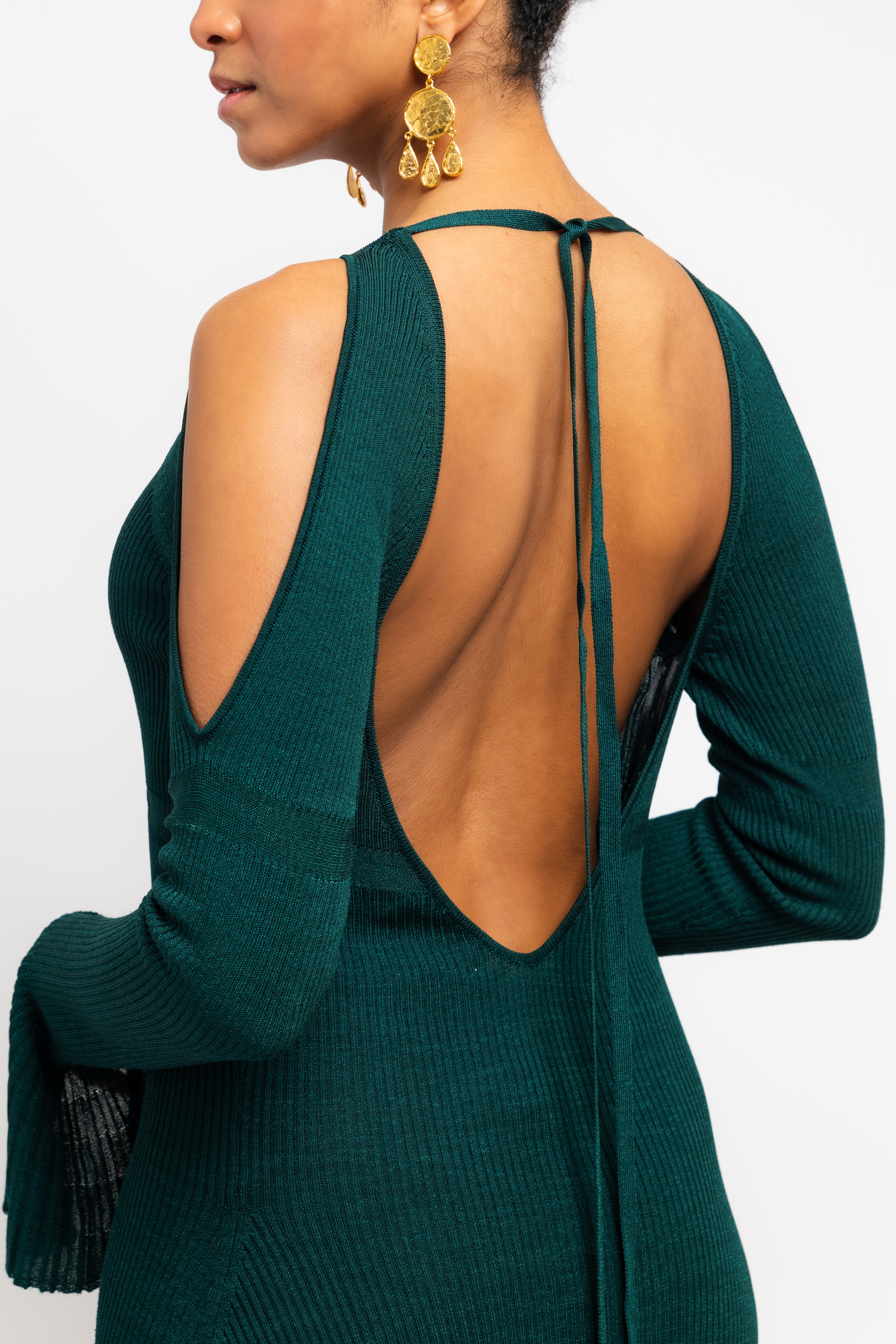 Cold Shoulder Multi-Rib Maxi Dress