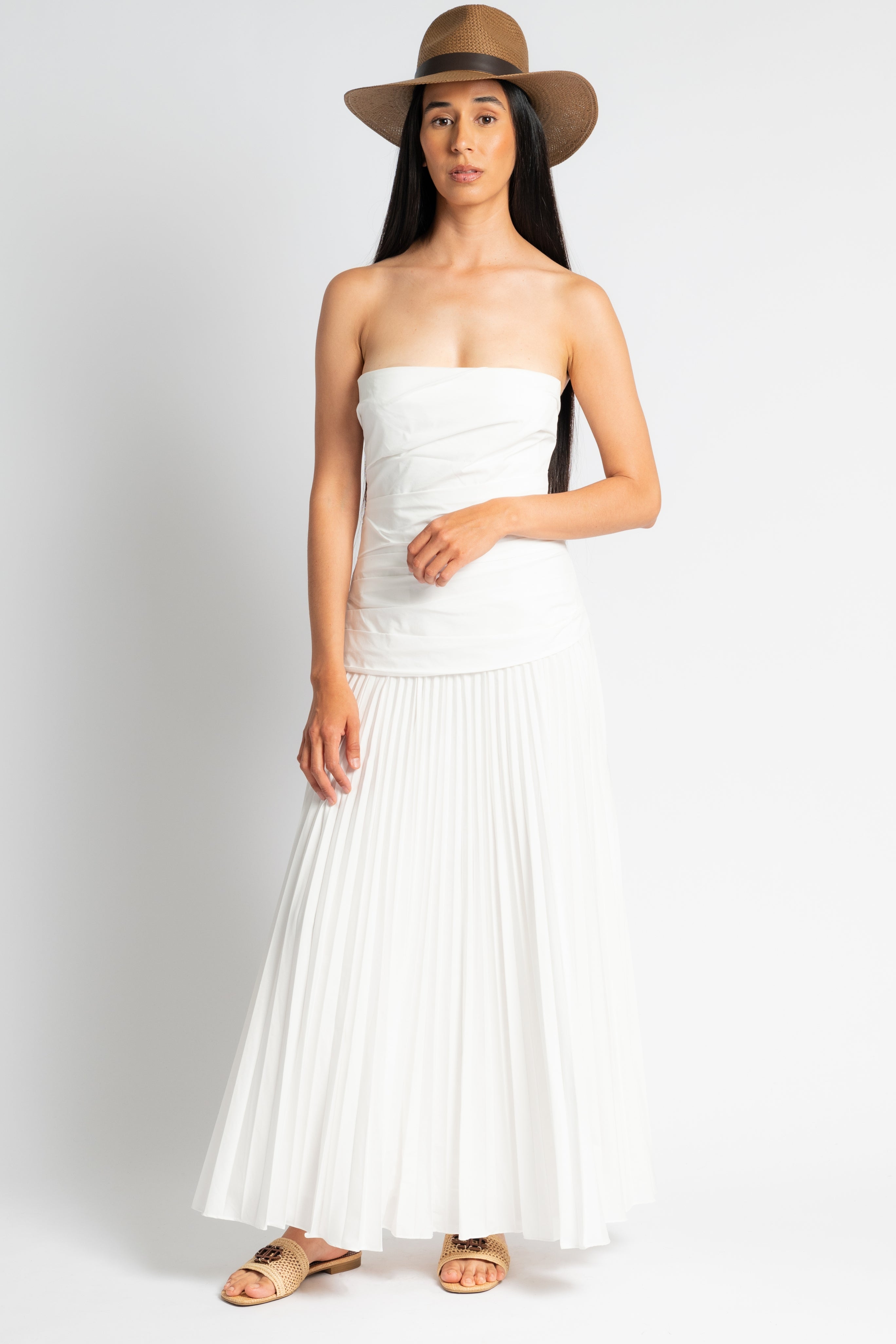 Arie Strapless Bustier Midi Dress