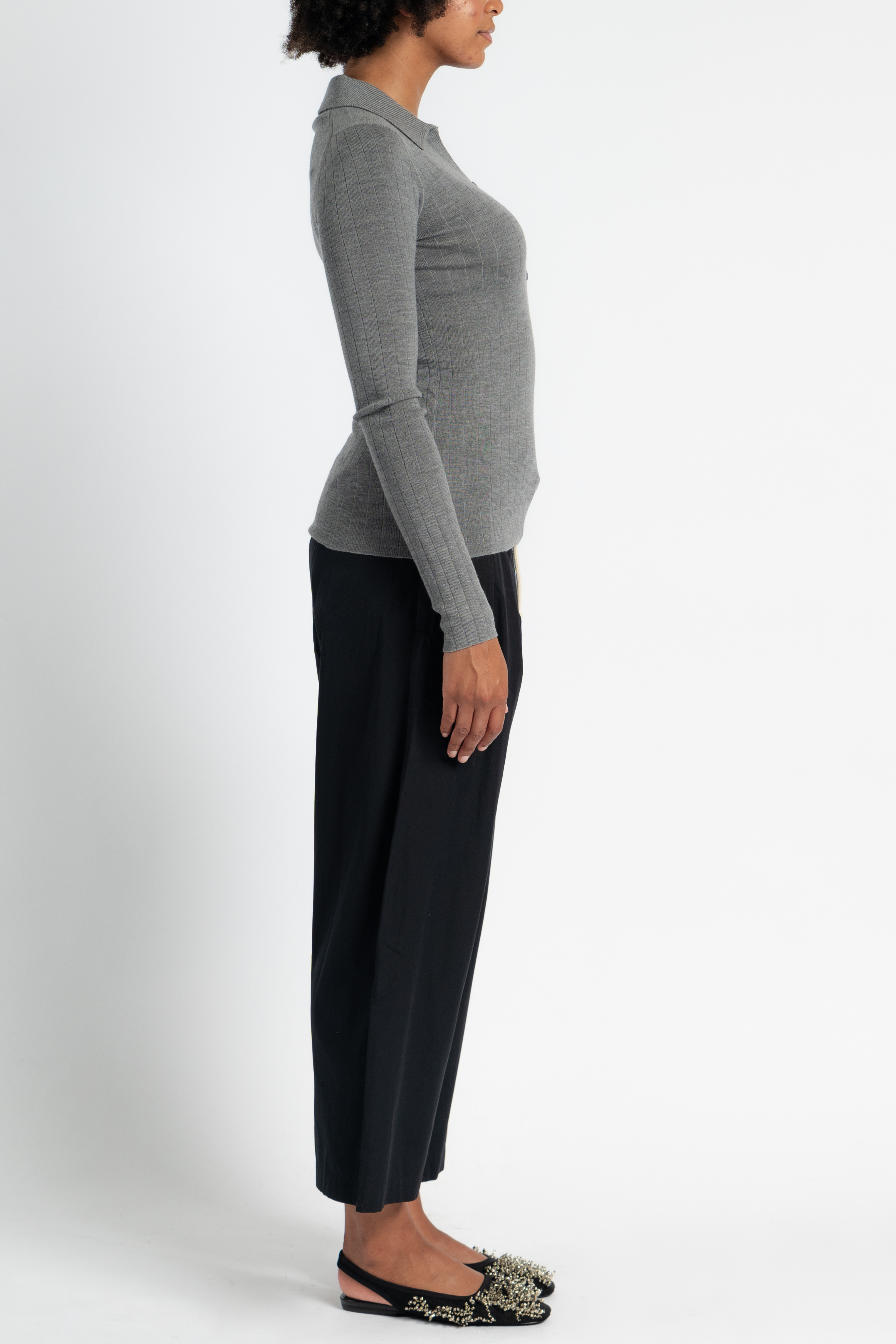 Kissing Placket Grey Polo