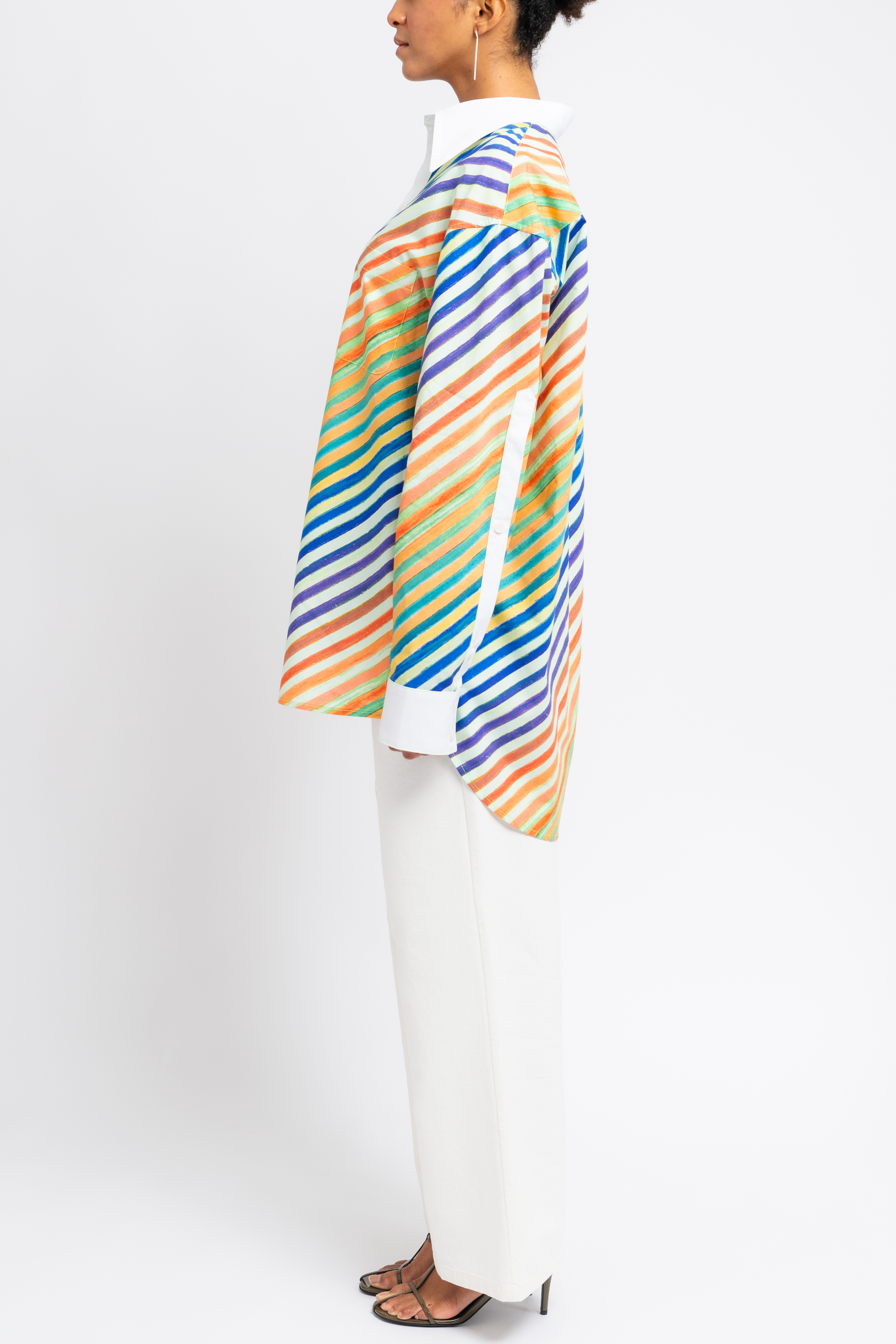 Bias Crayon Stripe Relaxed Shirt