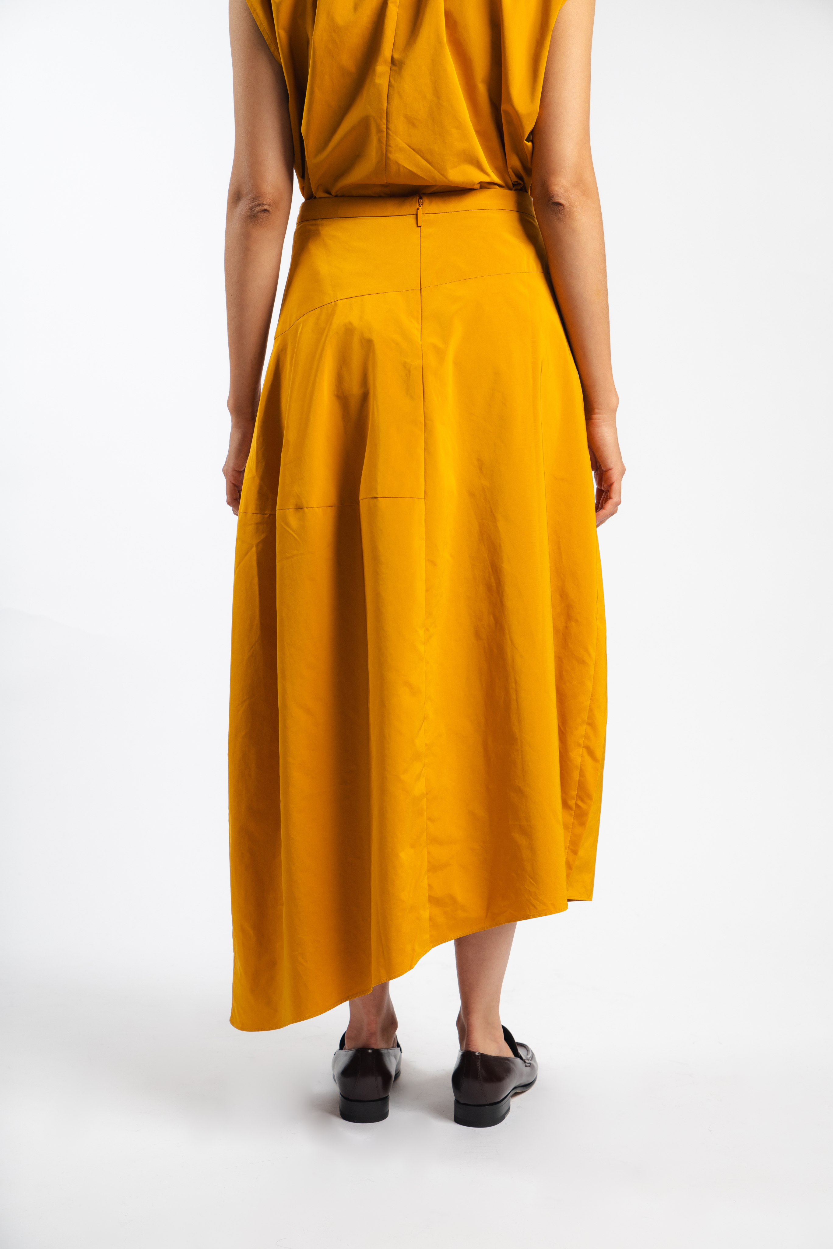 Nylon Asymmetrical Balloon Skirt