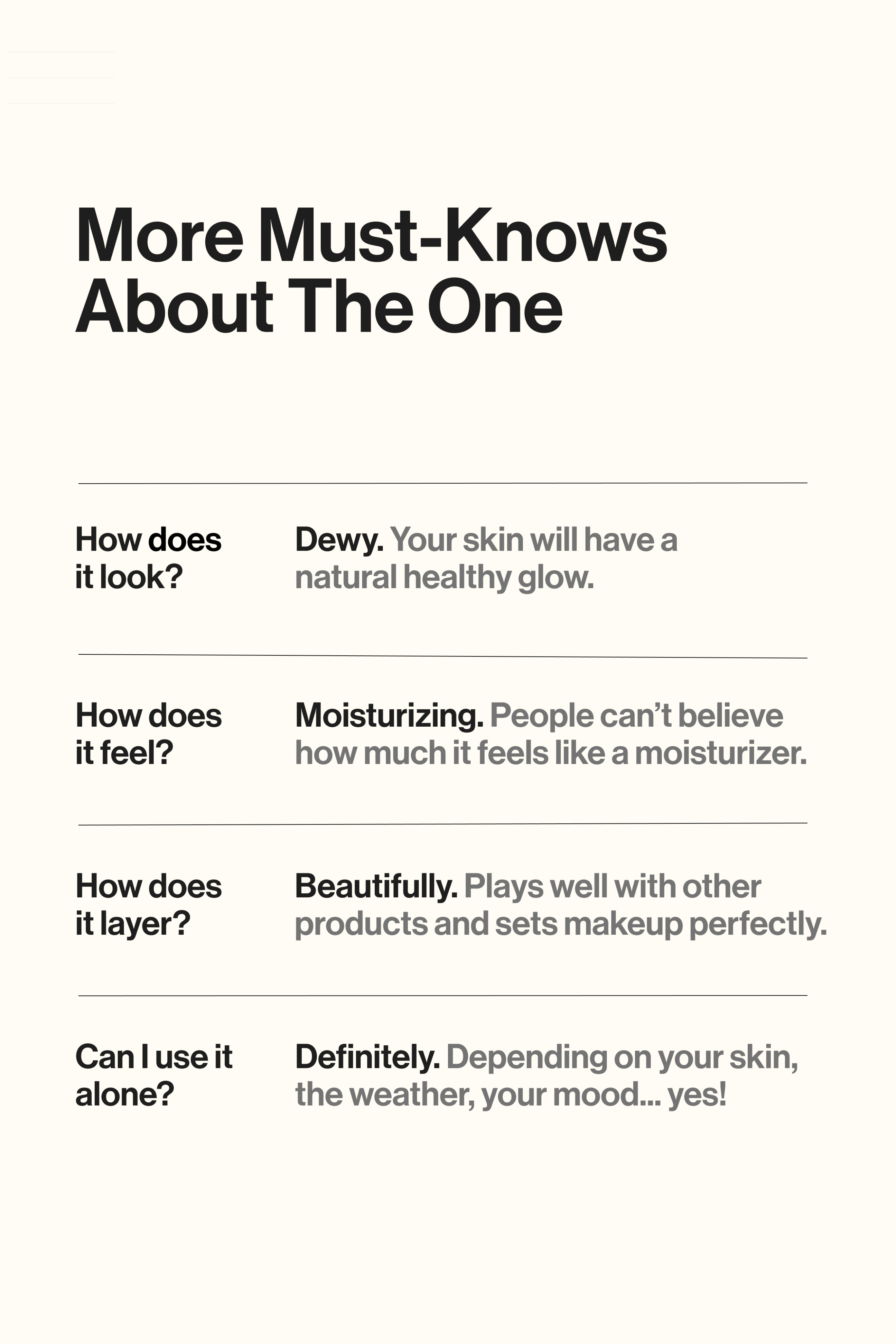 The One Daily Sun Cream SPF 30