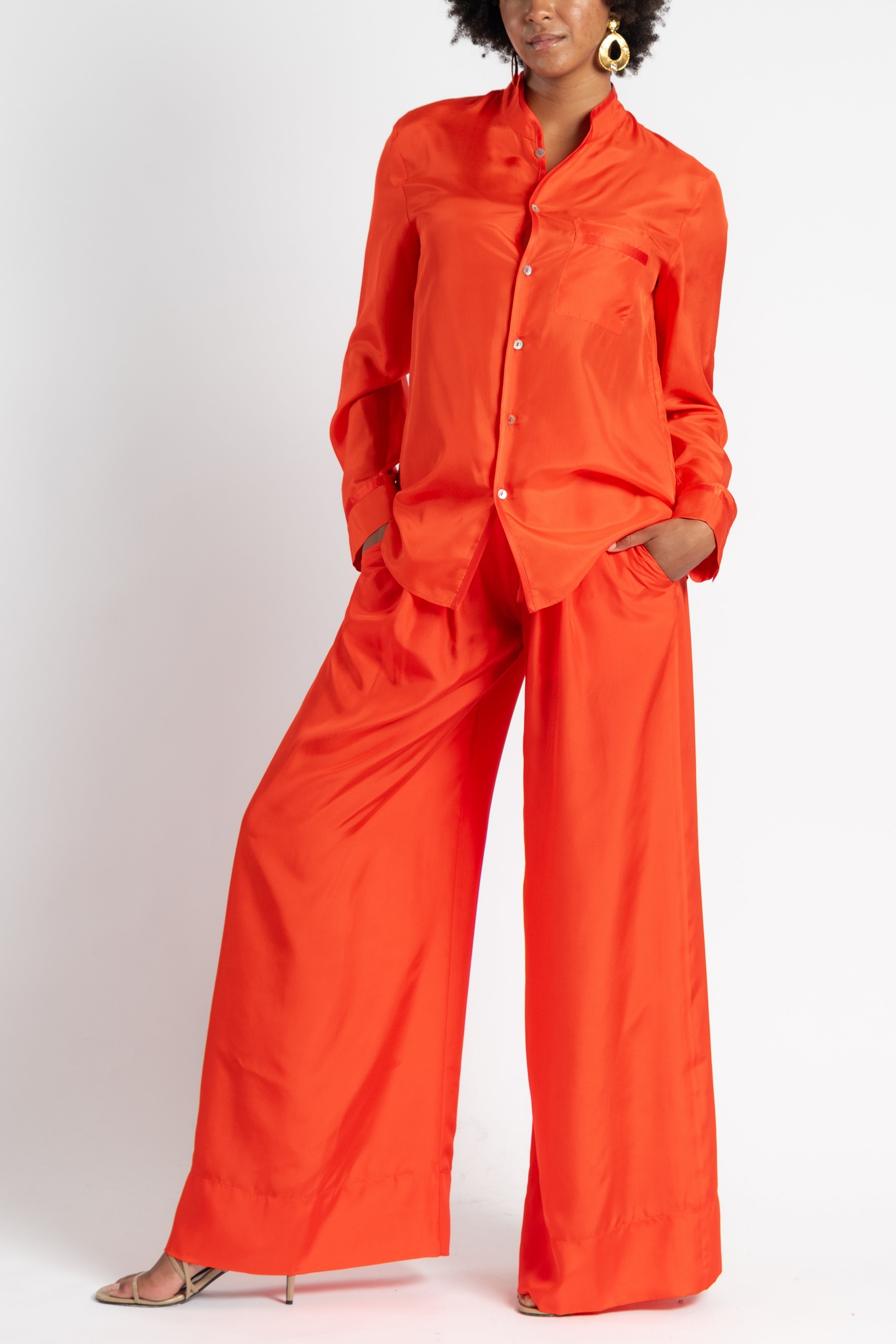 Habotai Silk Drawstring Pants