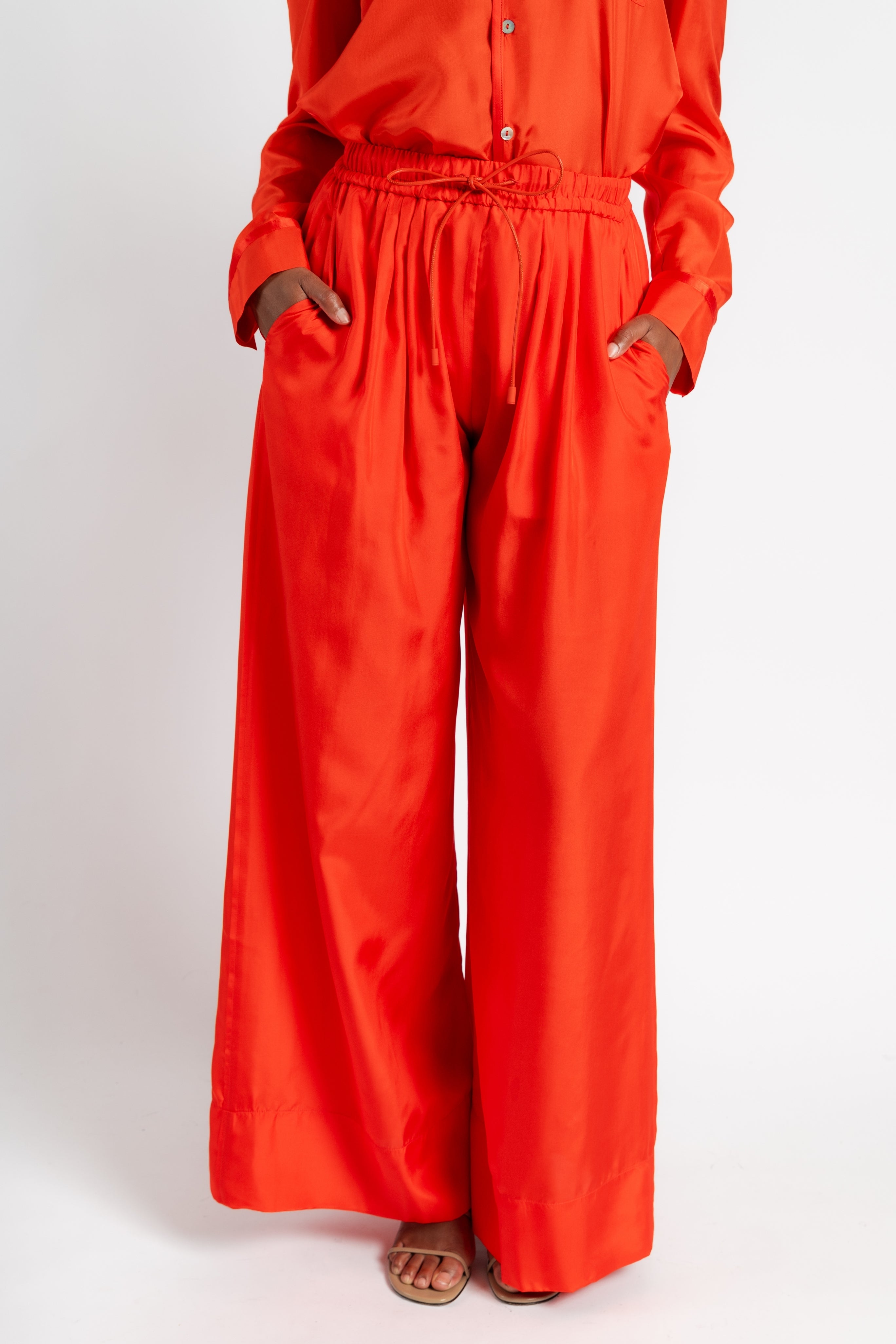 Habotai Silk Drawstring Pants