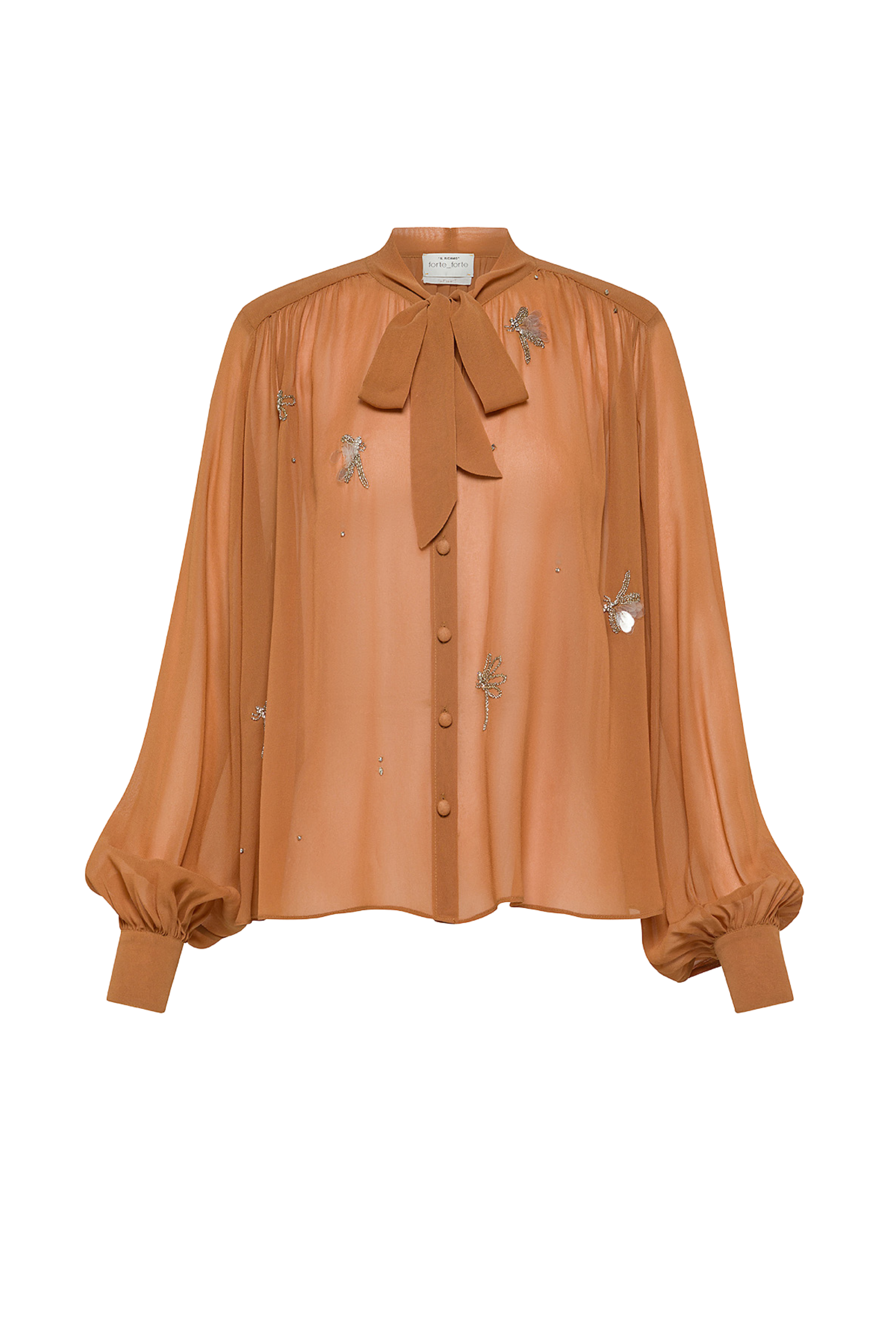 "Carousel Des Sylphes" Embroidery Bow-Tie Shirt