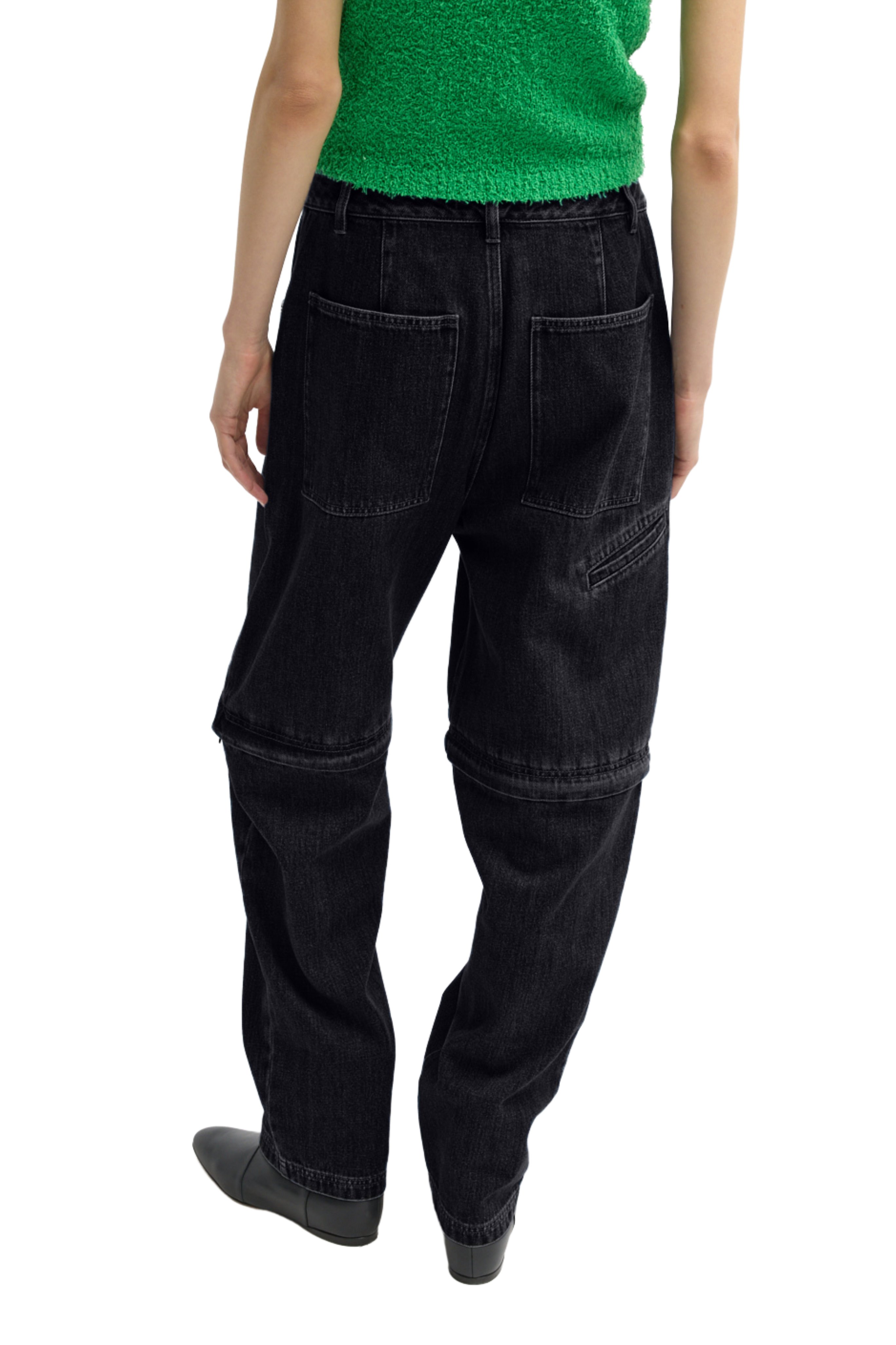 Black Denim Lars Convertible Zip Jean