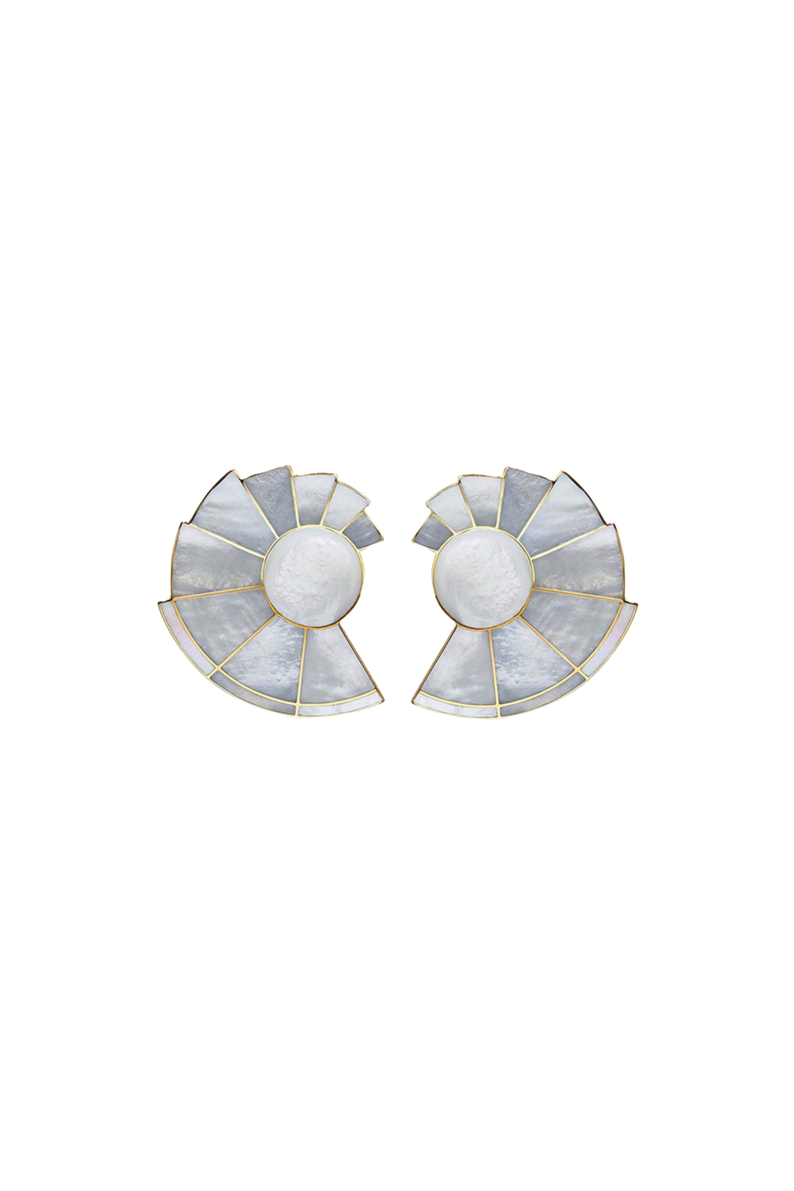 SORDO Nautilus Fan Mother of Pearl Earrings