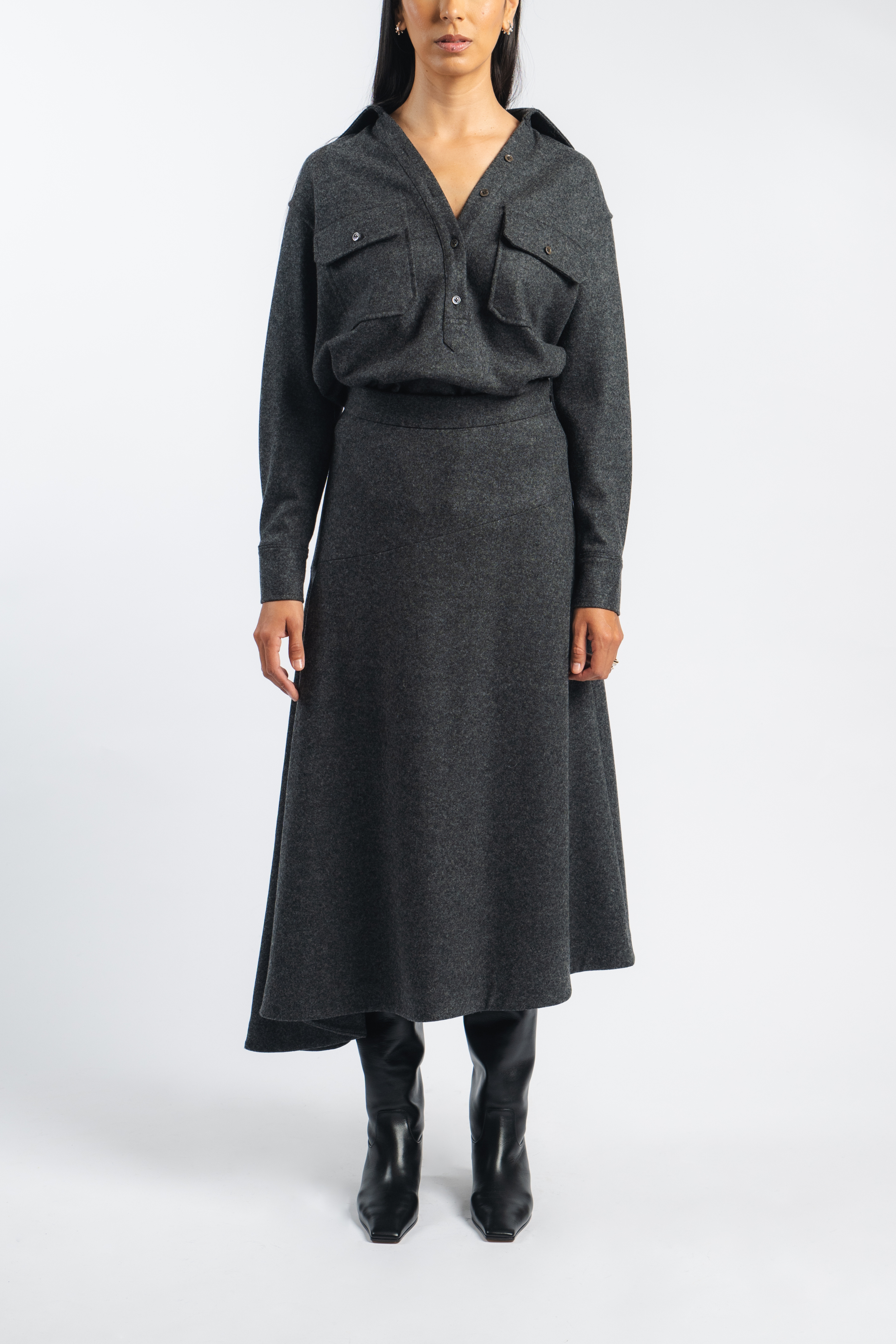 Draped Skirt in Gray