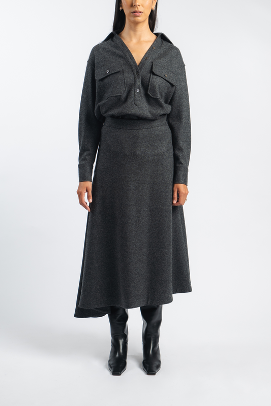 Draped Skirt in Gray