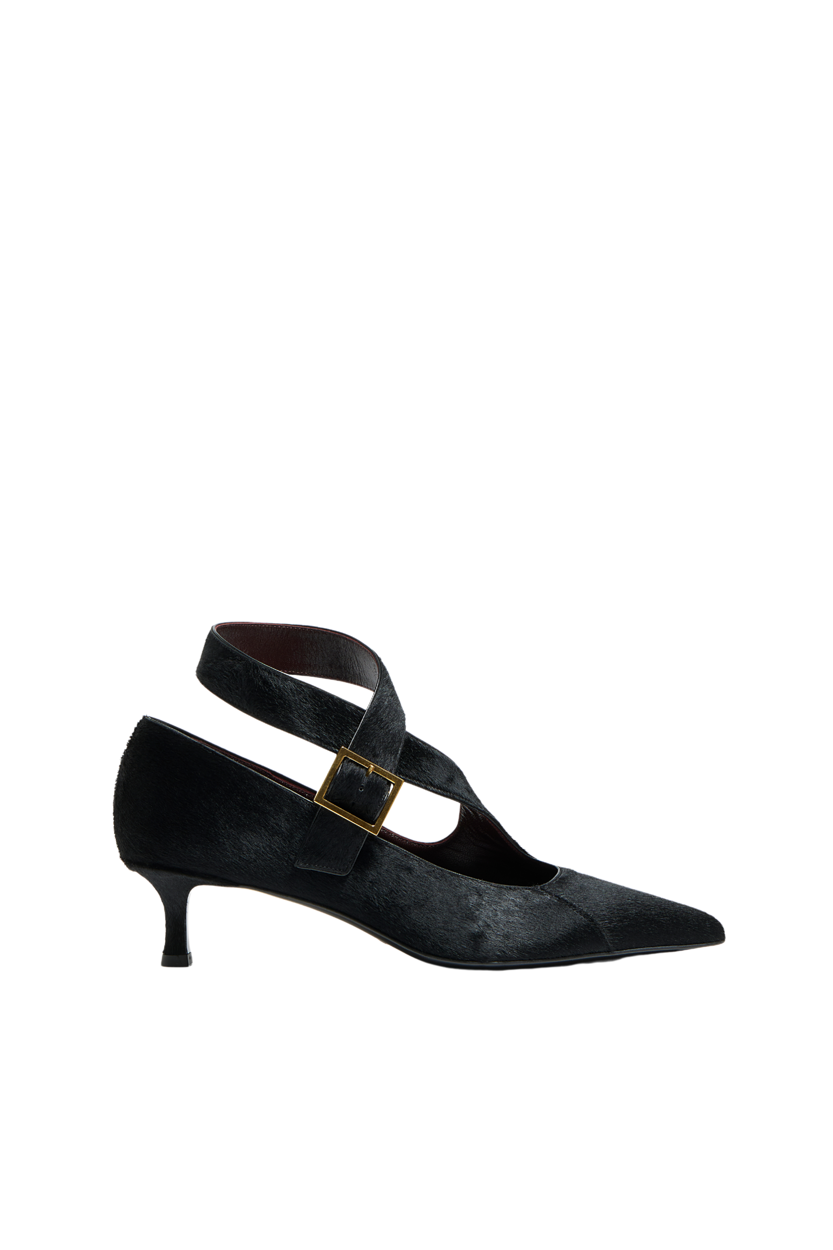 Calfhair Sloan Pump in Black