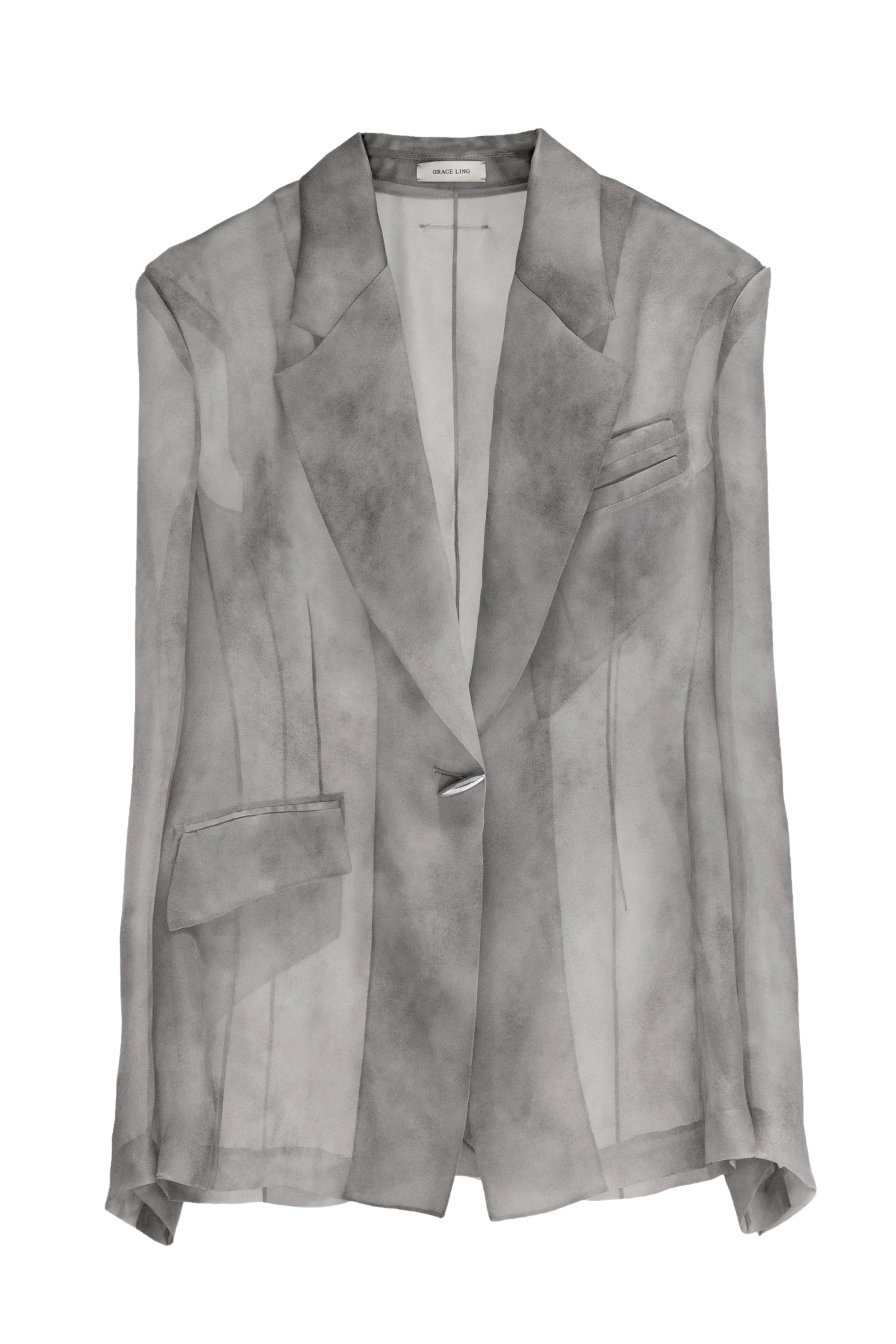 Tailored Blazer in Fog Silk Organza