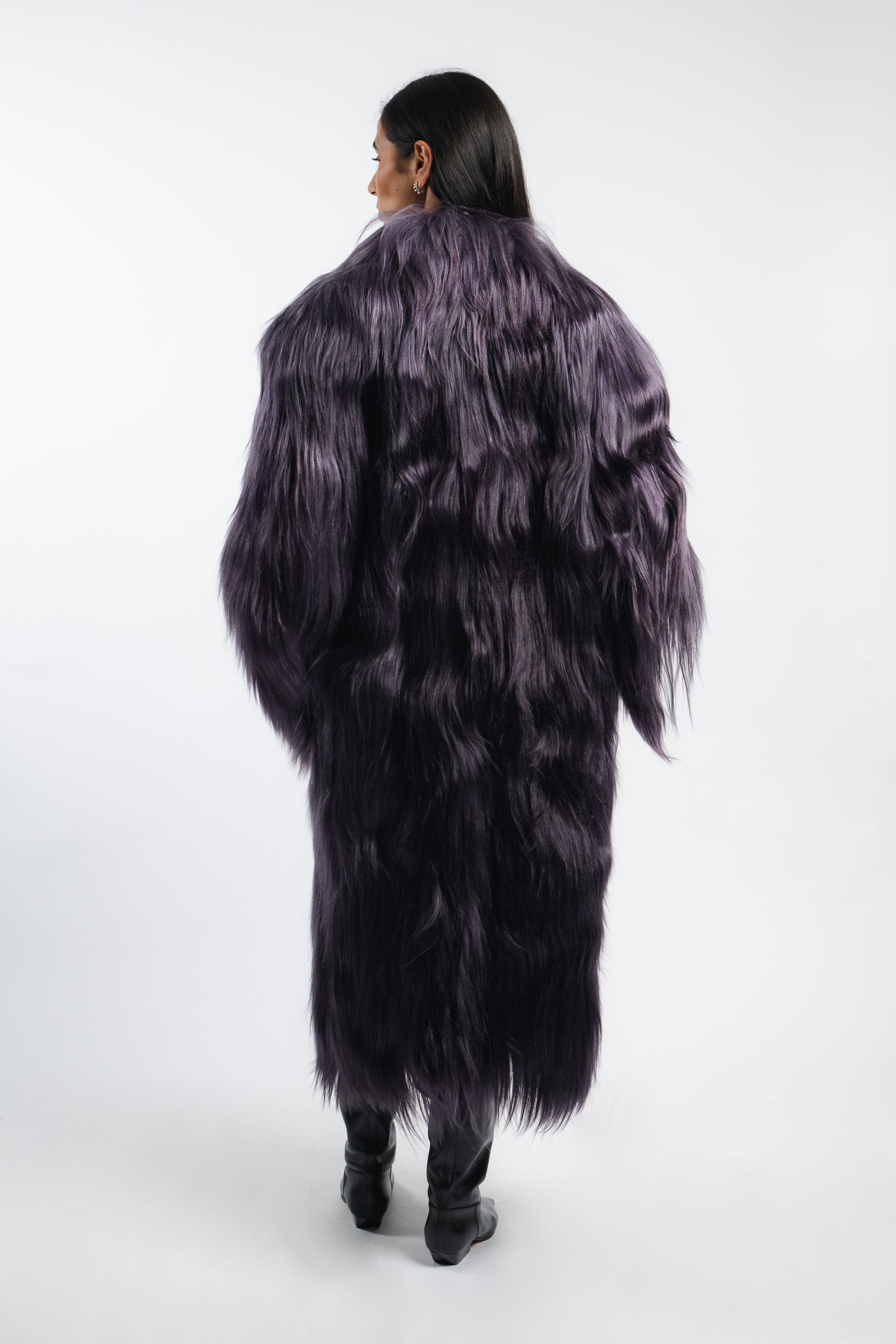 Long Goat Hair Shawl Coat