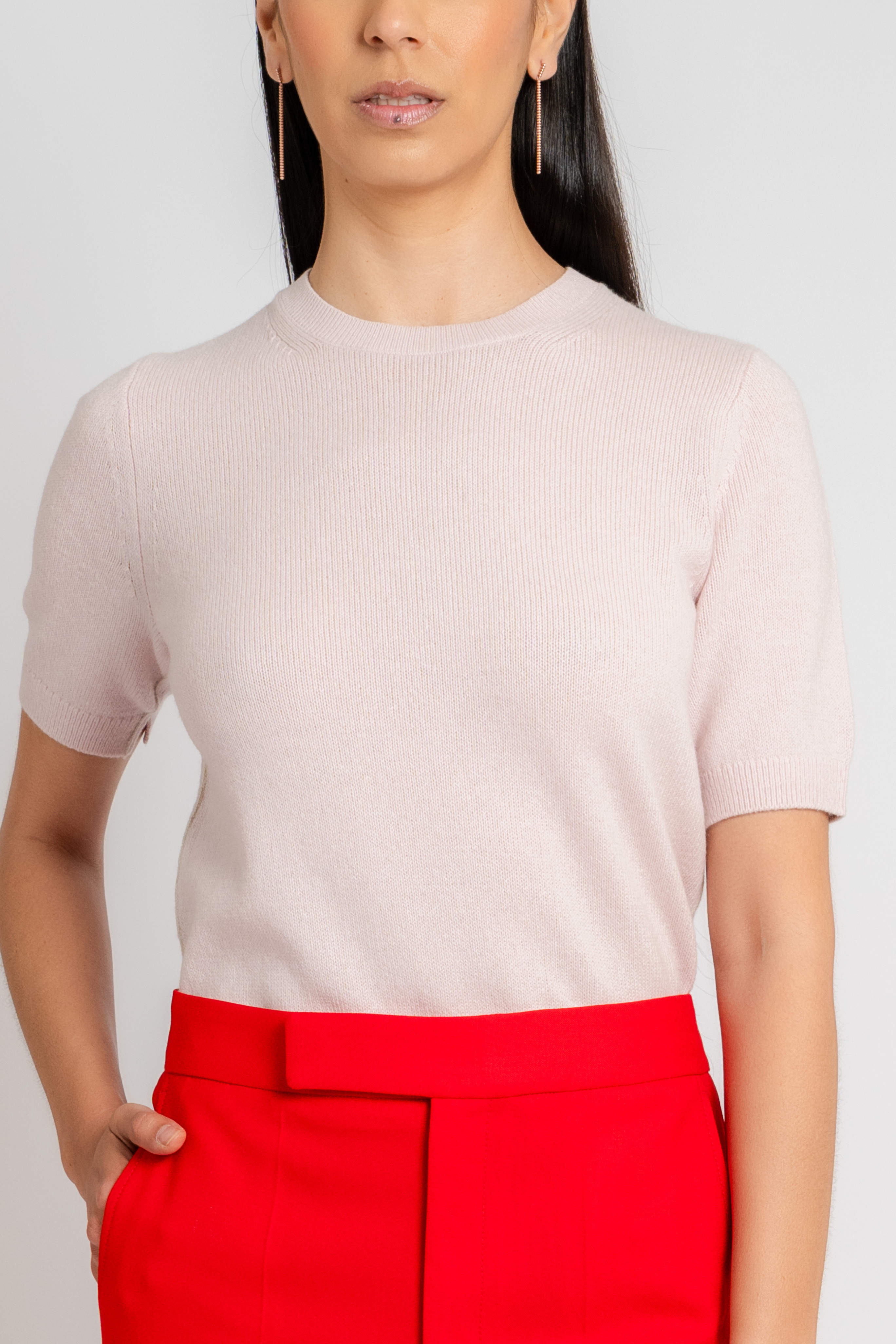 Fitted Polo Cardigan in Pink