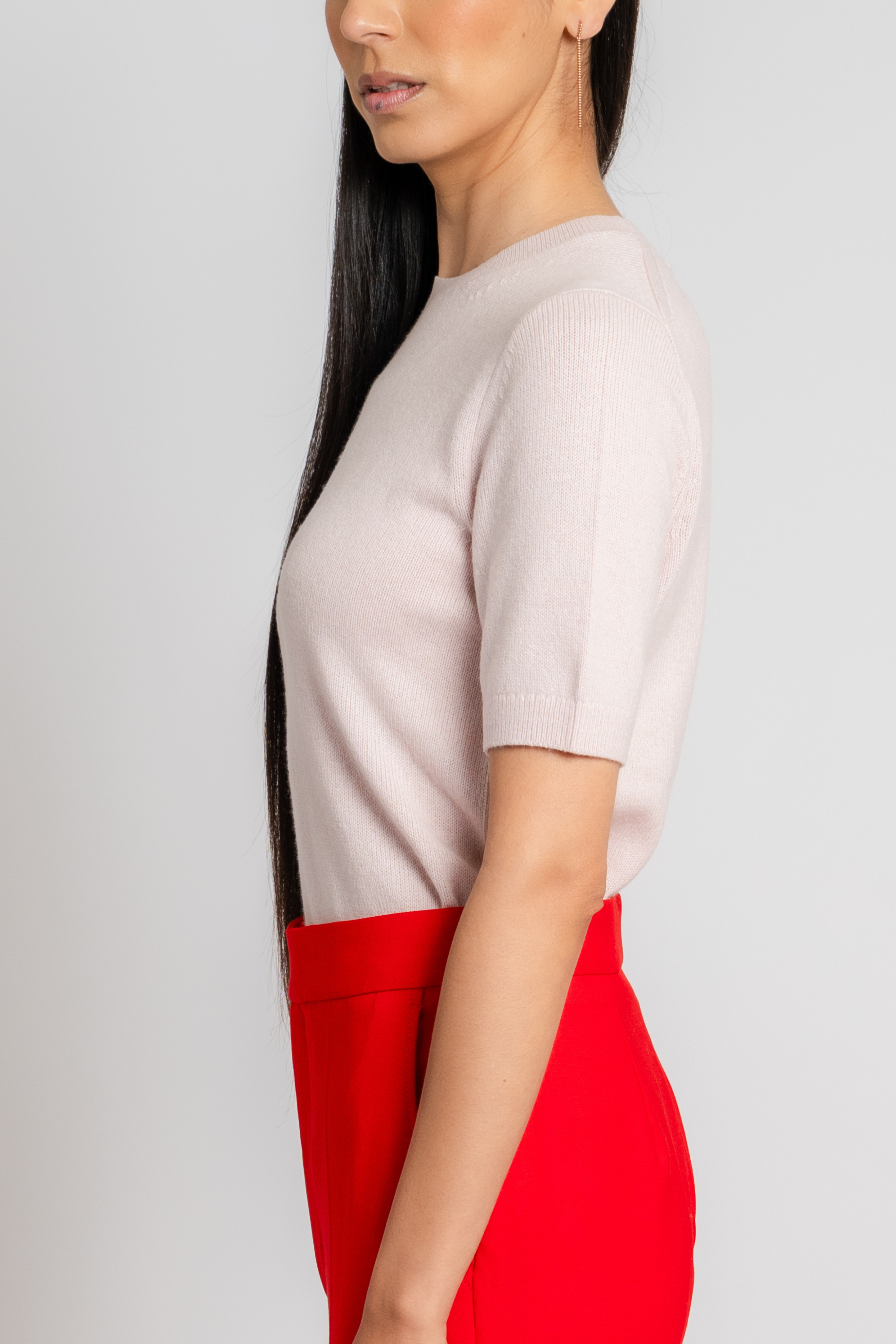 Fitted Polo Cardigan in Pink