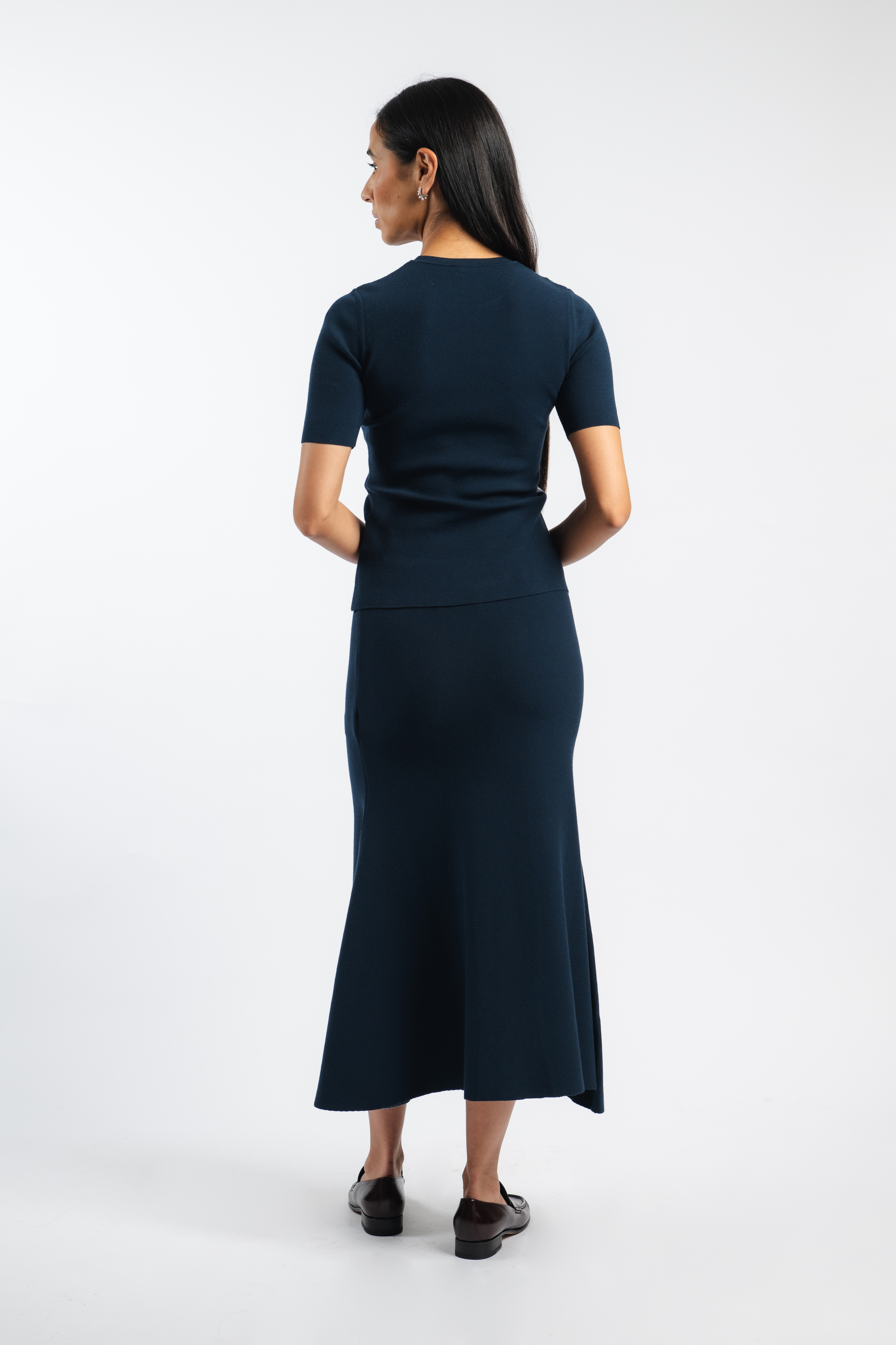 A-Line Midi Knit Skirt