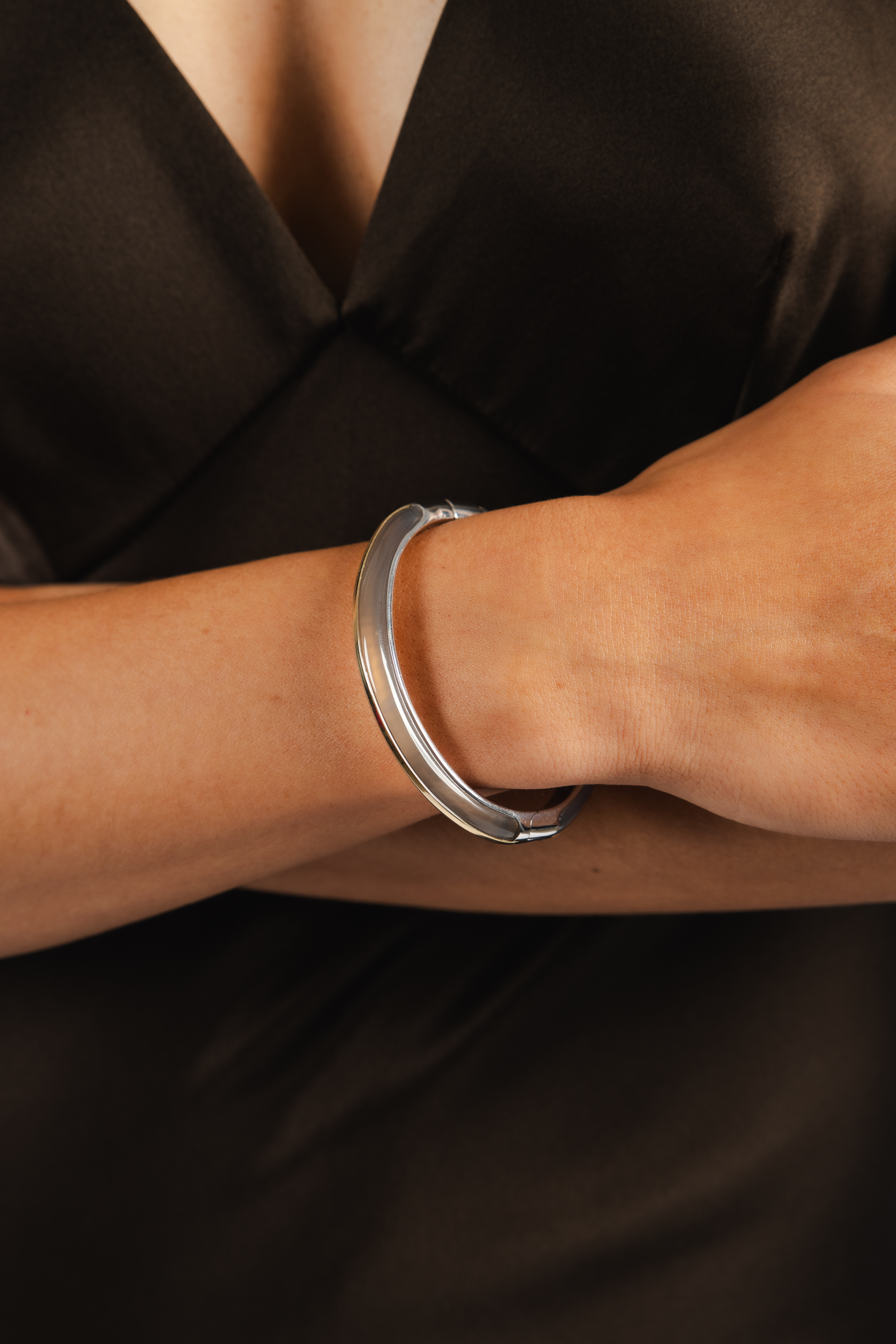 Essential Stacking Cuff - Grey Agate