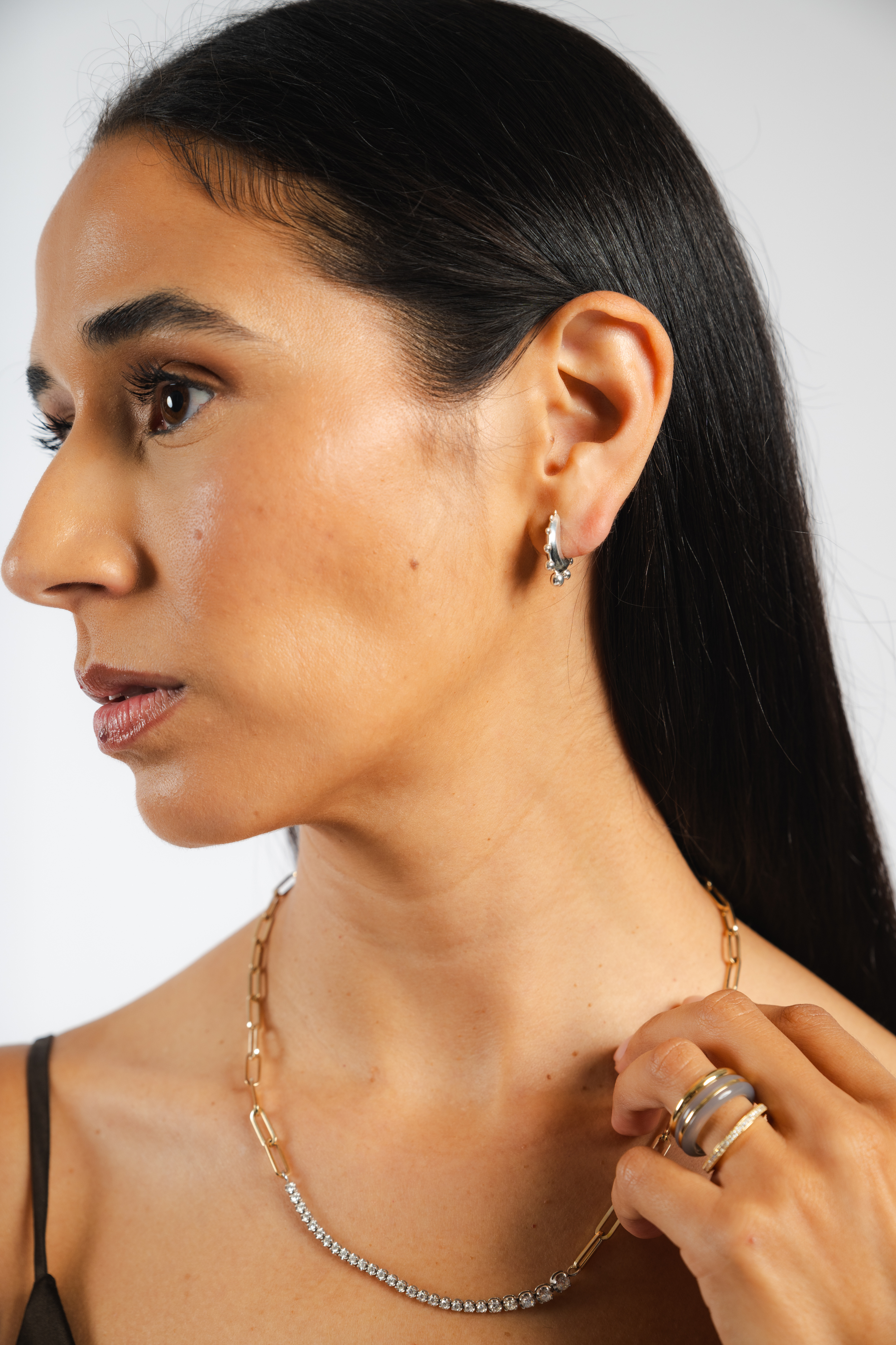 Slim Classic Ring Stack - White Jasper