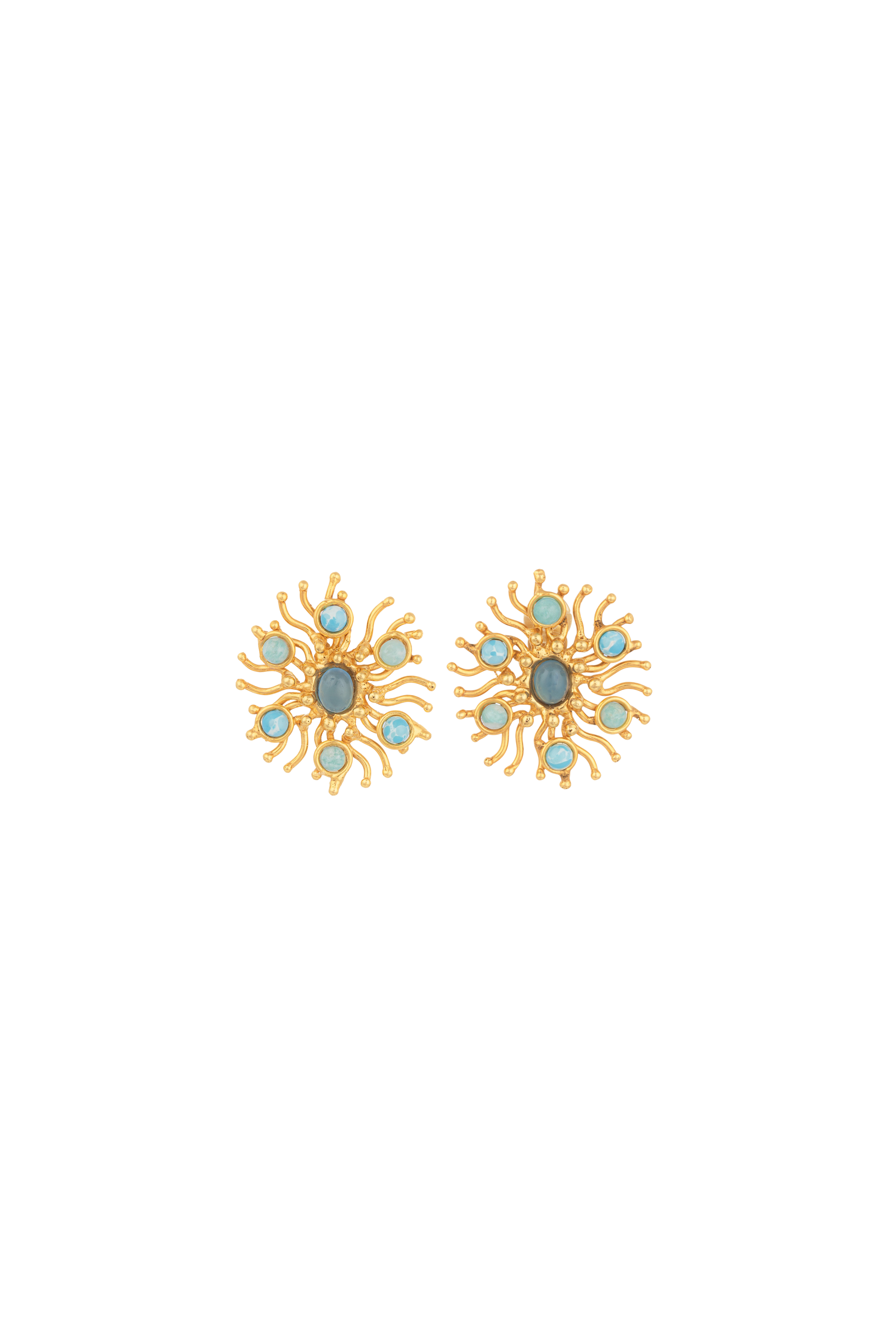 Sunshine Calcedoine & Larimar Earrings