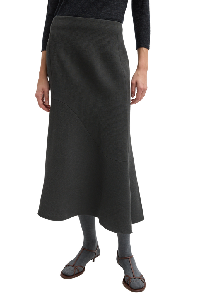 Wool Crepe Marte Fluid Skirt
