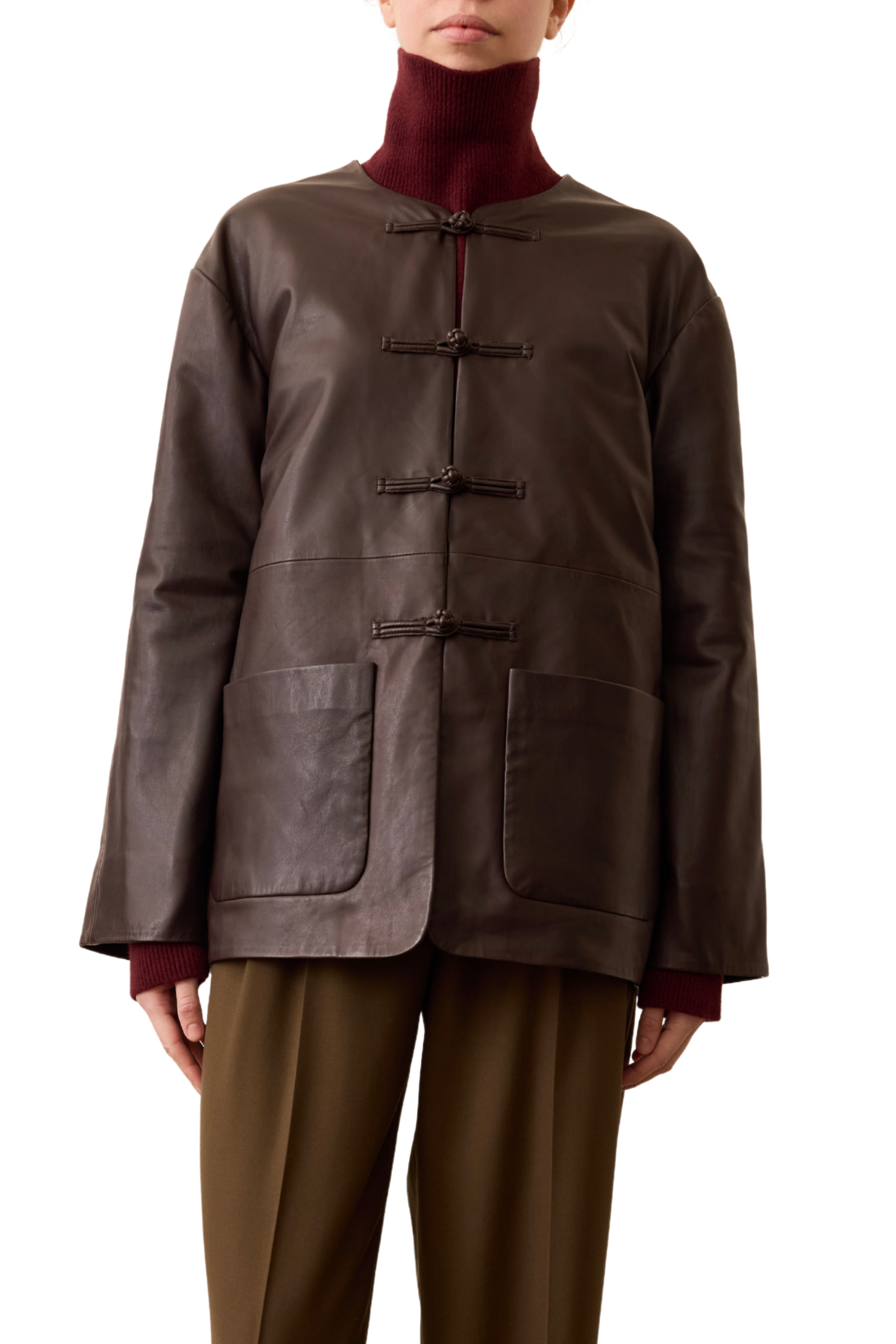 Mandarin Leather Jacket