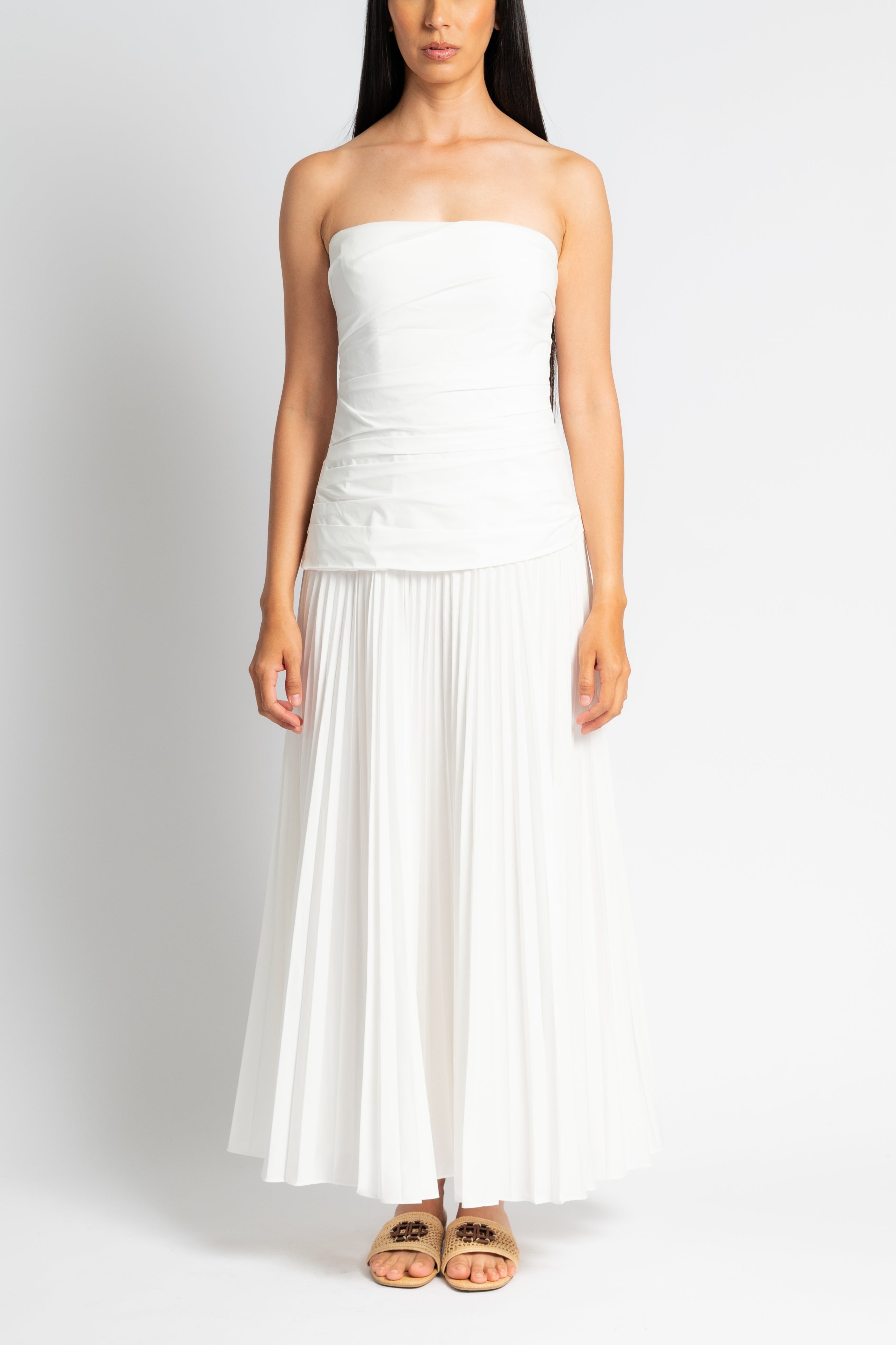 Arie Strapless Bustier Midi Dress