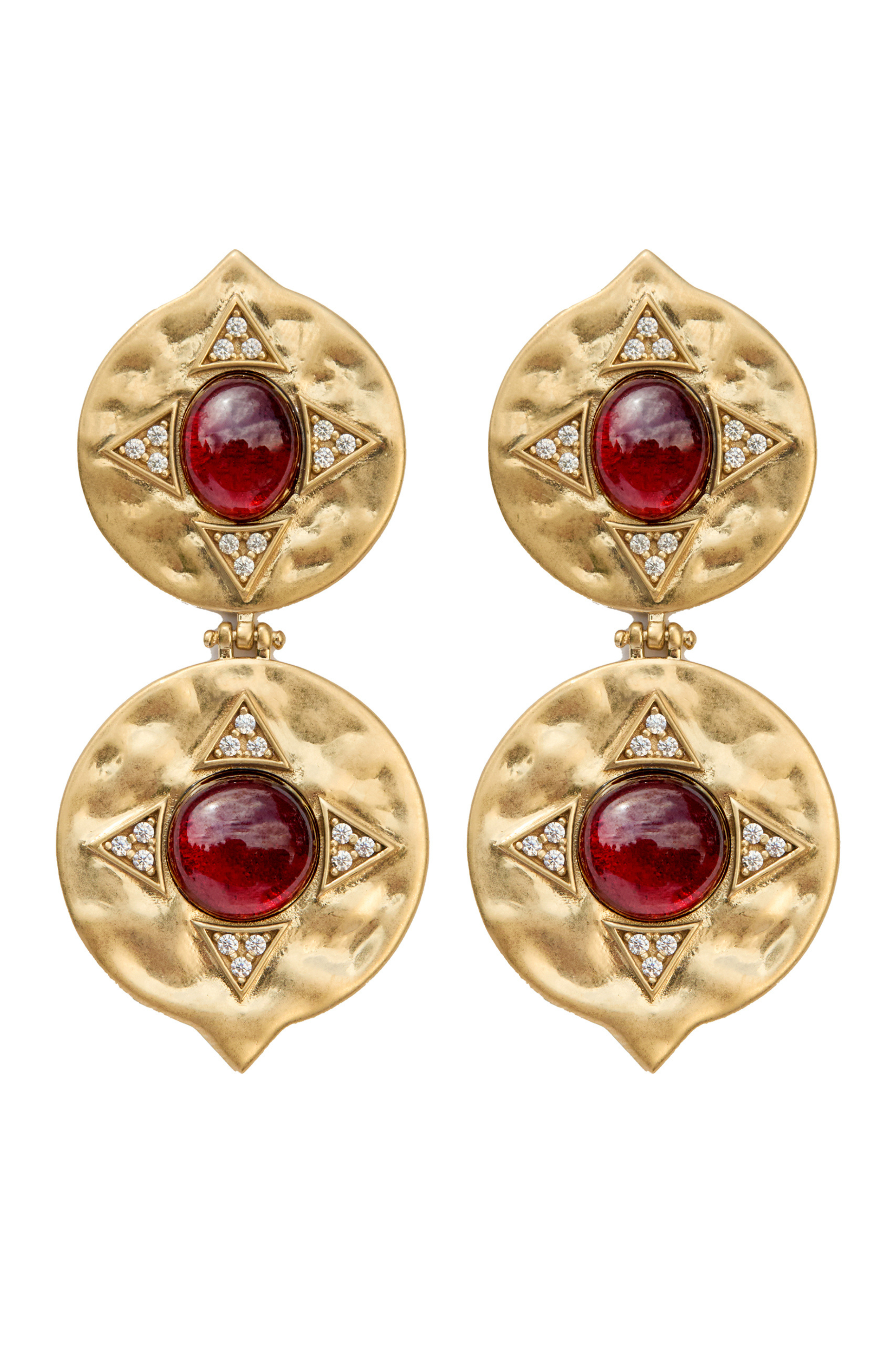 Exclusive House of Harlow The Coin Double Garnet Earring