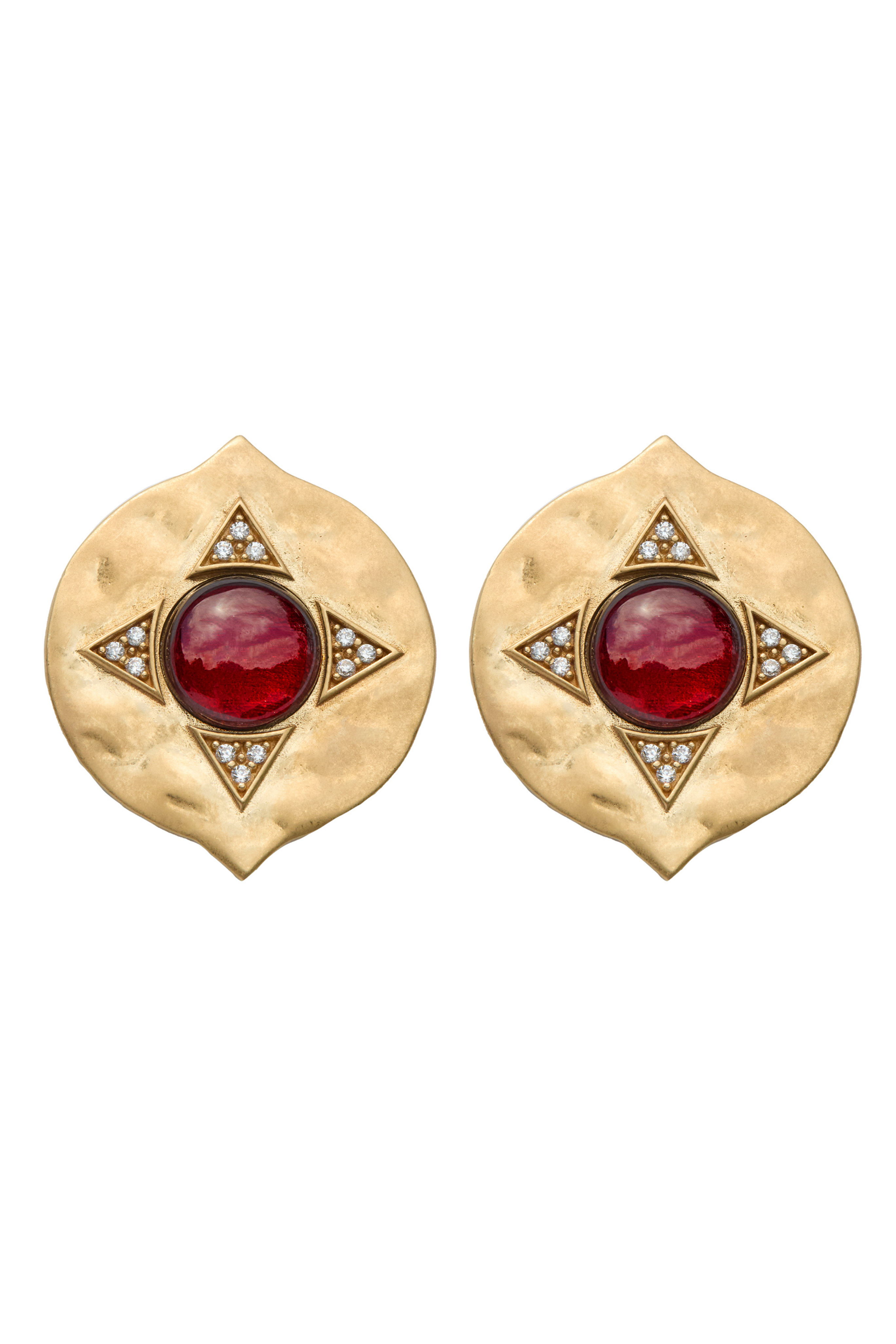 Exclusive House of Harlow The Coin Single Garnet Earring