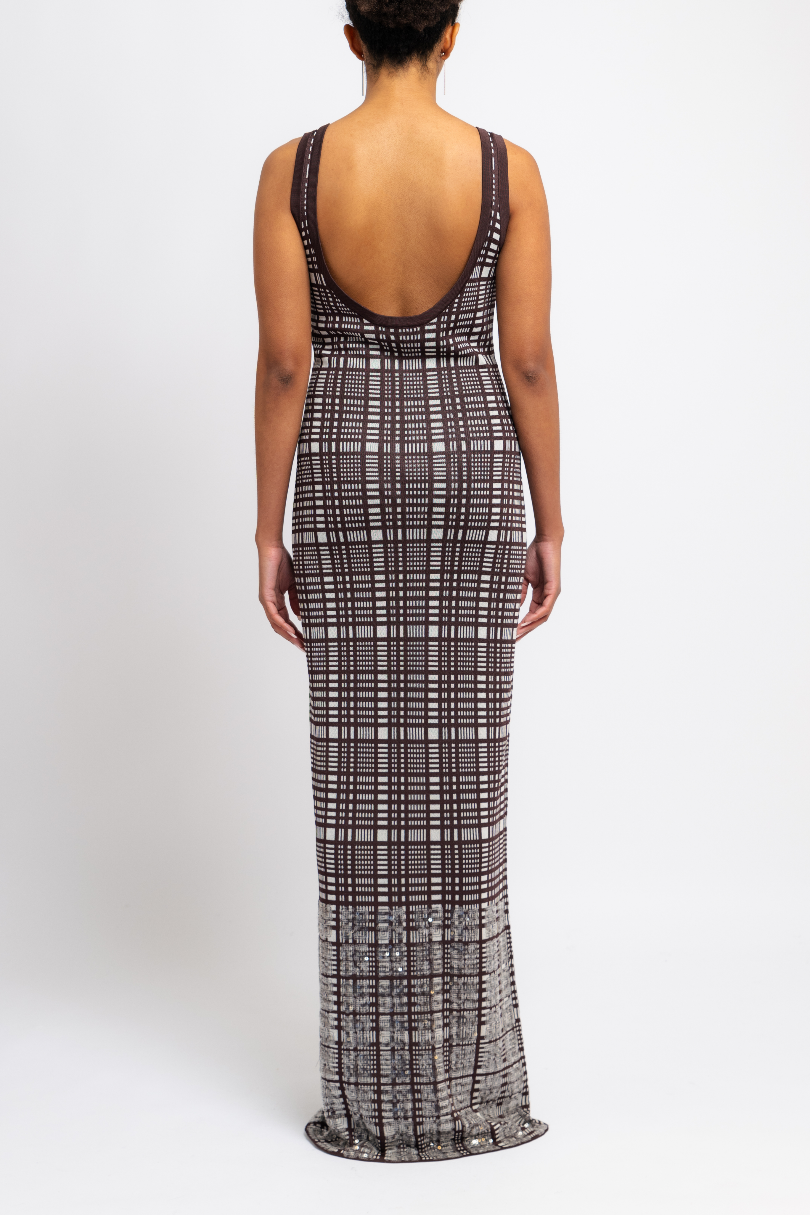 Jaqueline Check Wool Maxi Dress