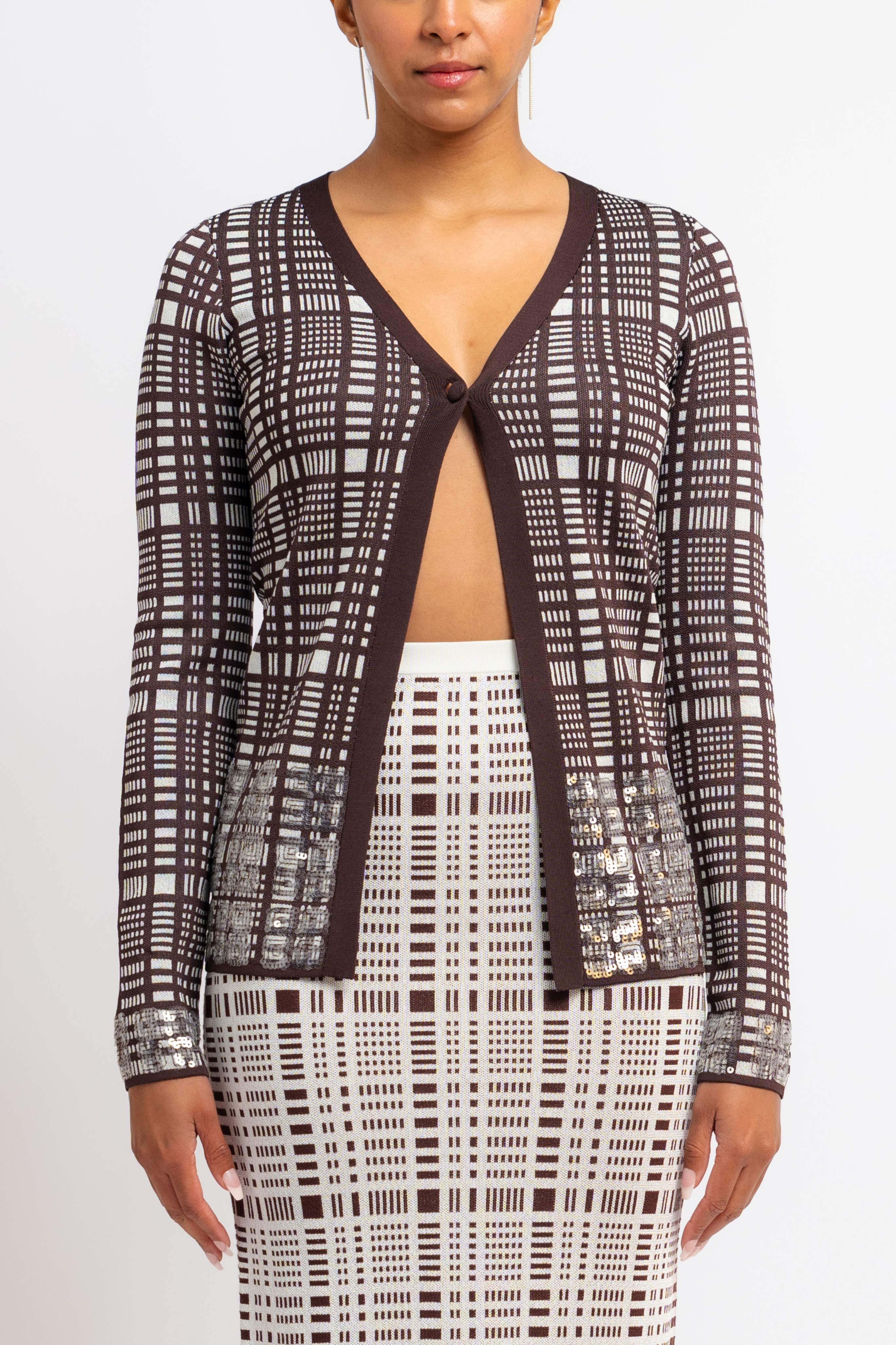 Elise Sequin Wool Cardigan