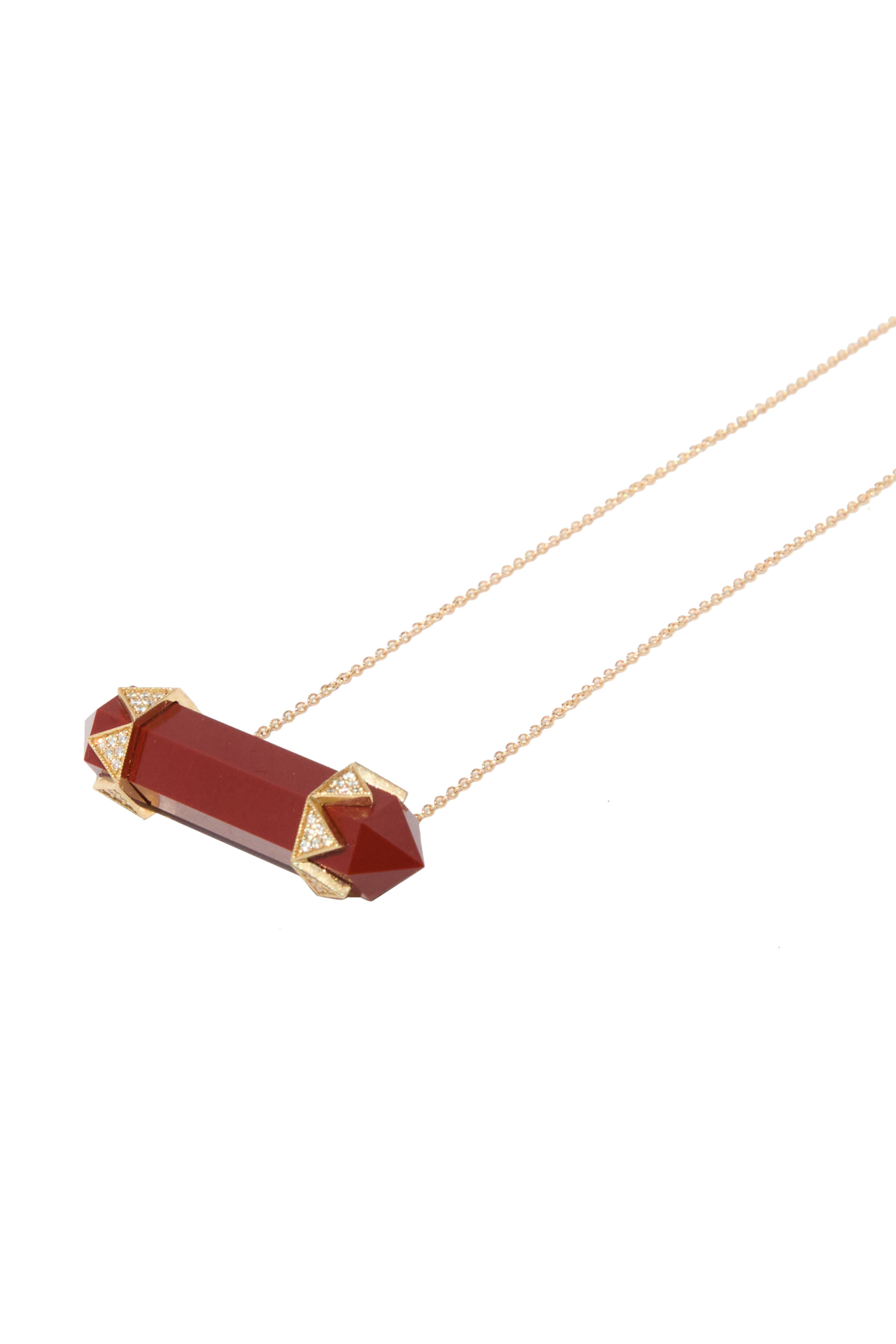 Exclusive House of Harlow Nova Red Jasper Horizontal Diamond Crown Necklace