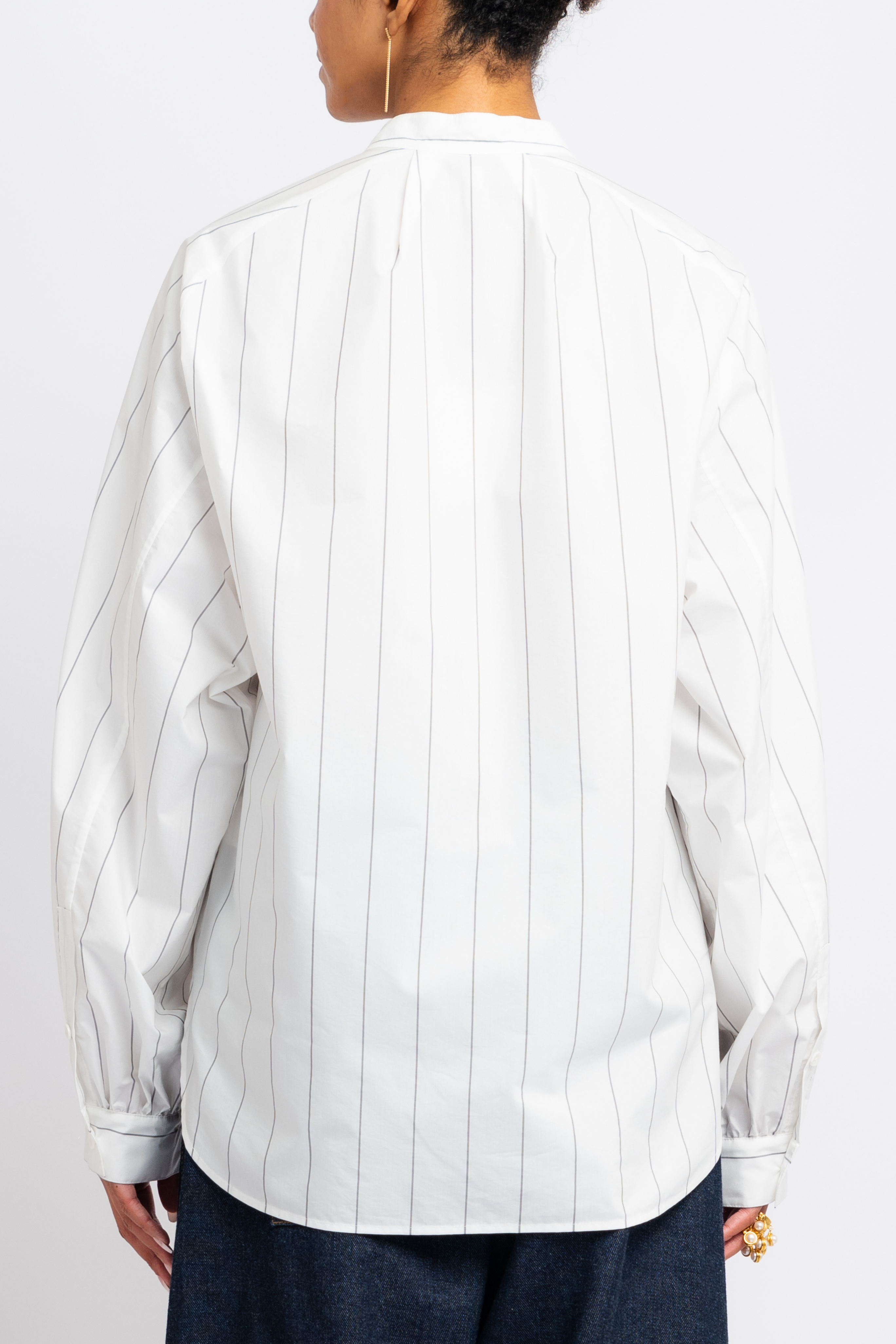 Striped Tech Poplin Raglan Tucked Shirt