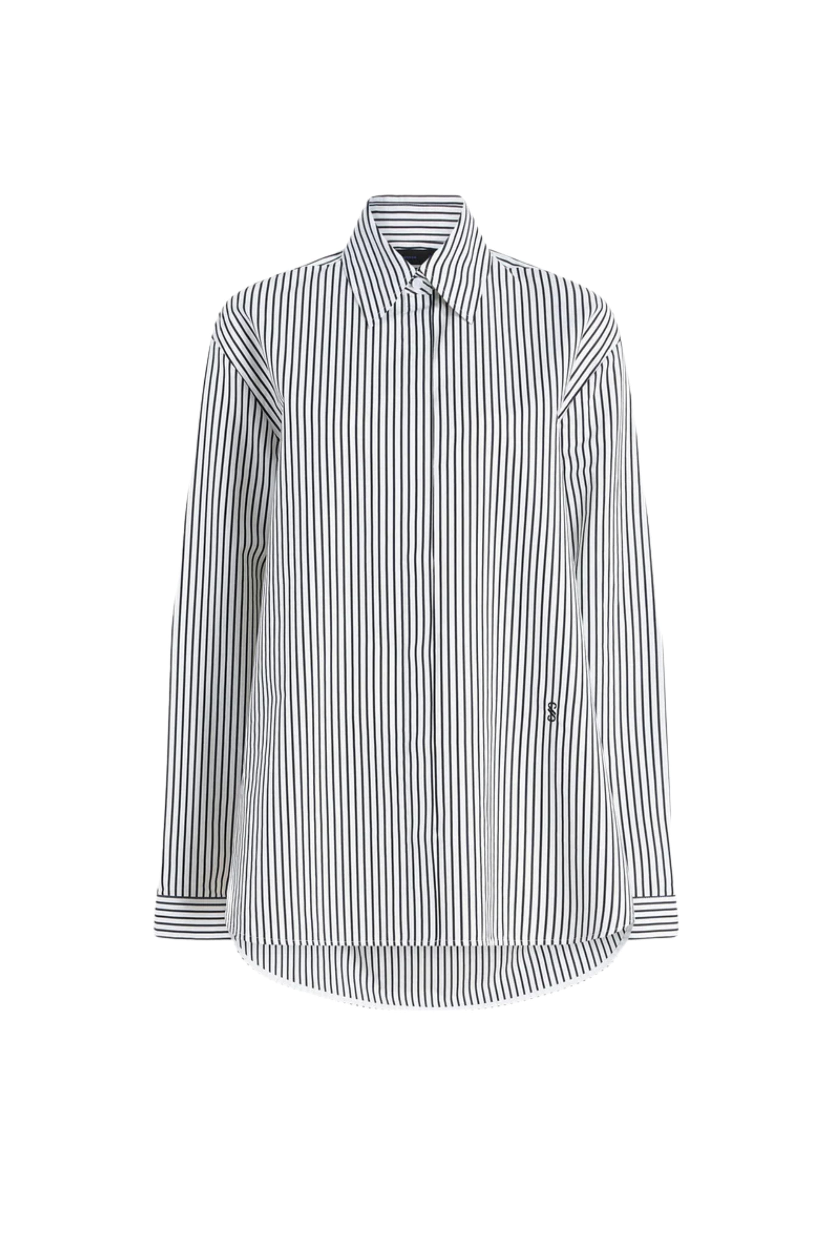 Hunter Top in Stripe Cotton Silk Poplin