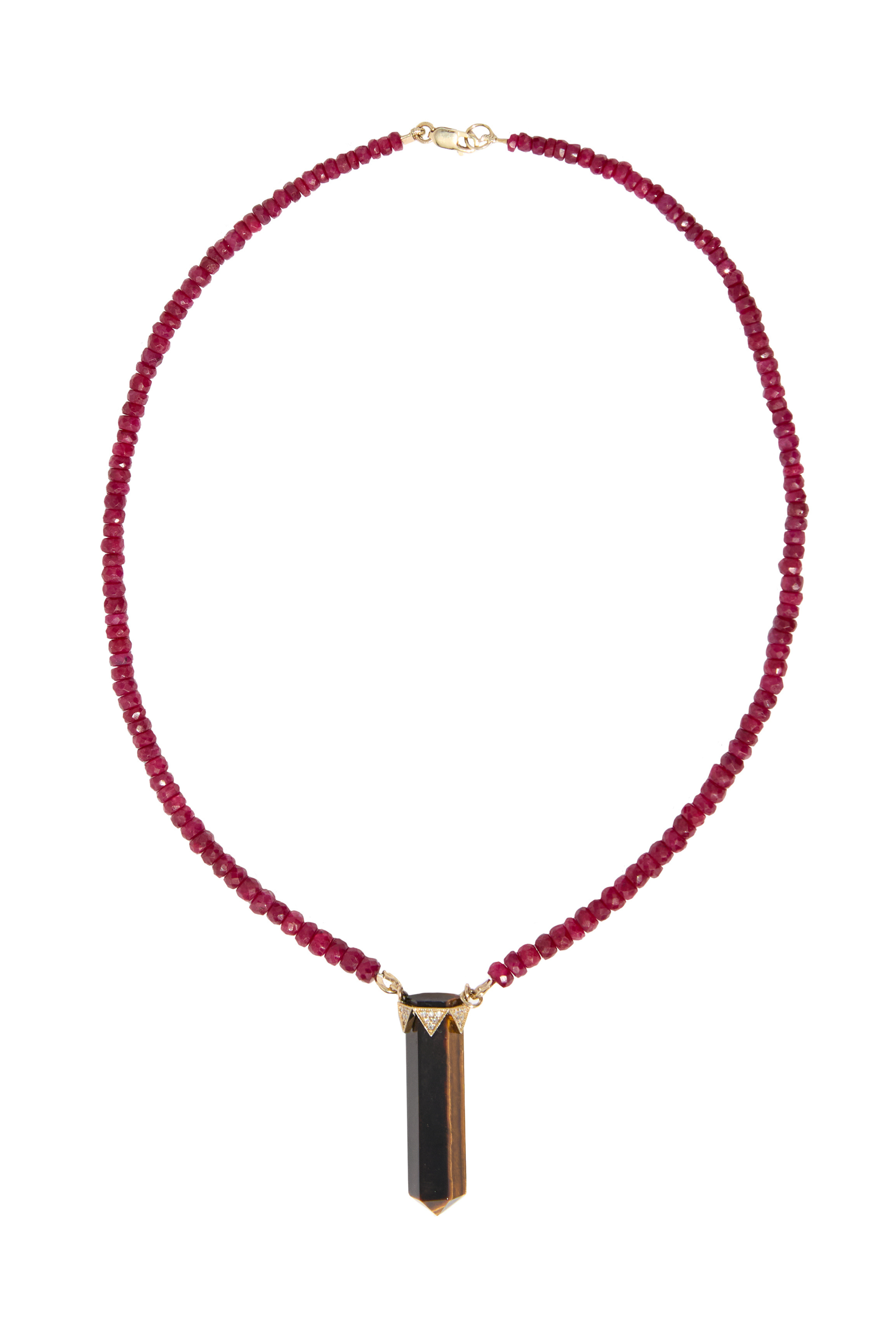 Exclusive House of Harlow Ruby Strand & Tiger's Eye Diamond Crown Necklace
