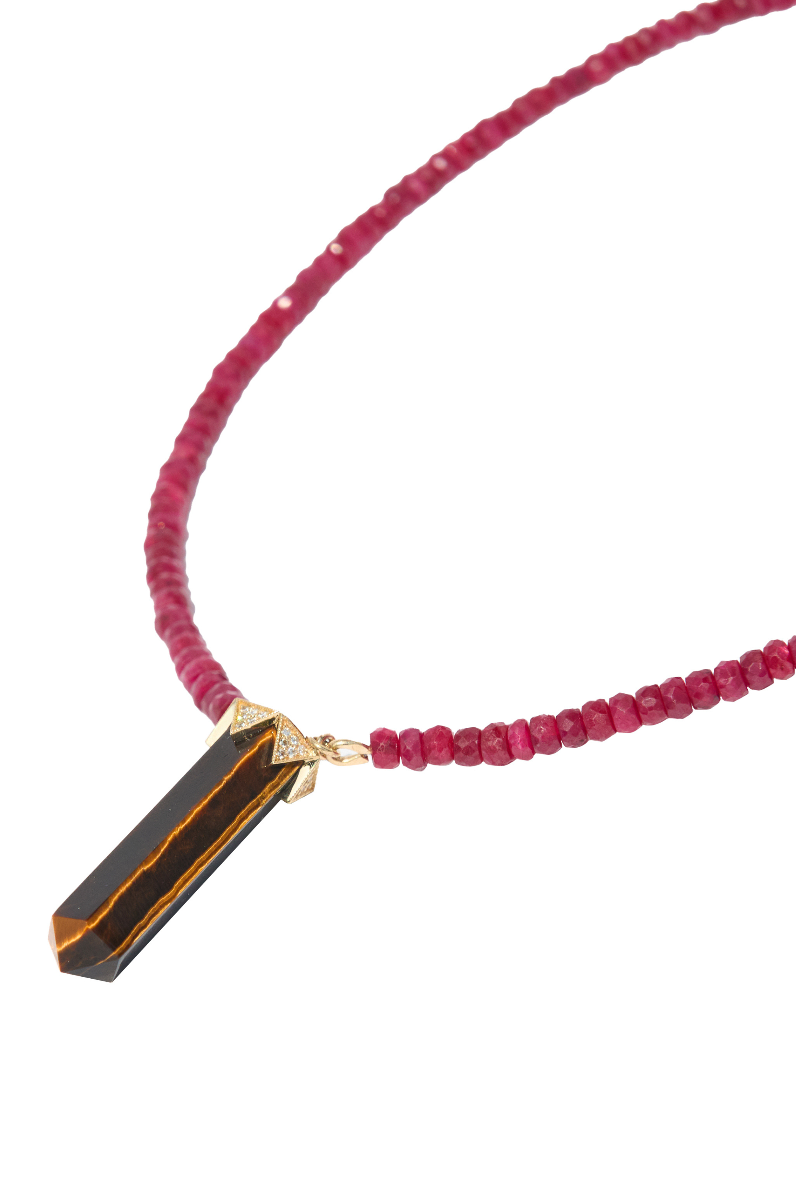Exclusive House of Harlow Ruby Strand & Tiger's Eye Diamond Crown Necklace