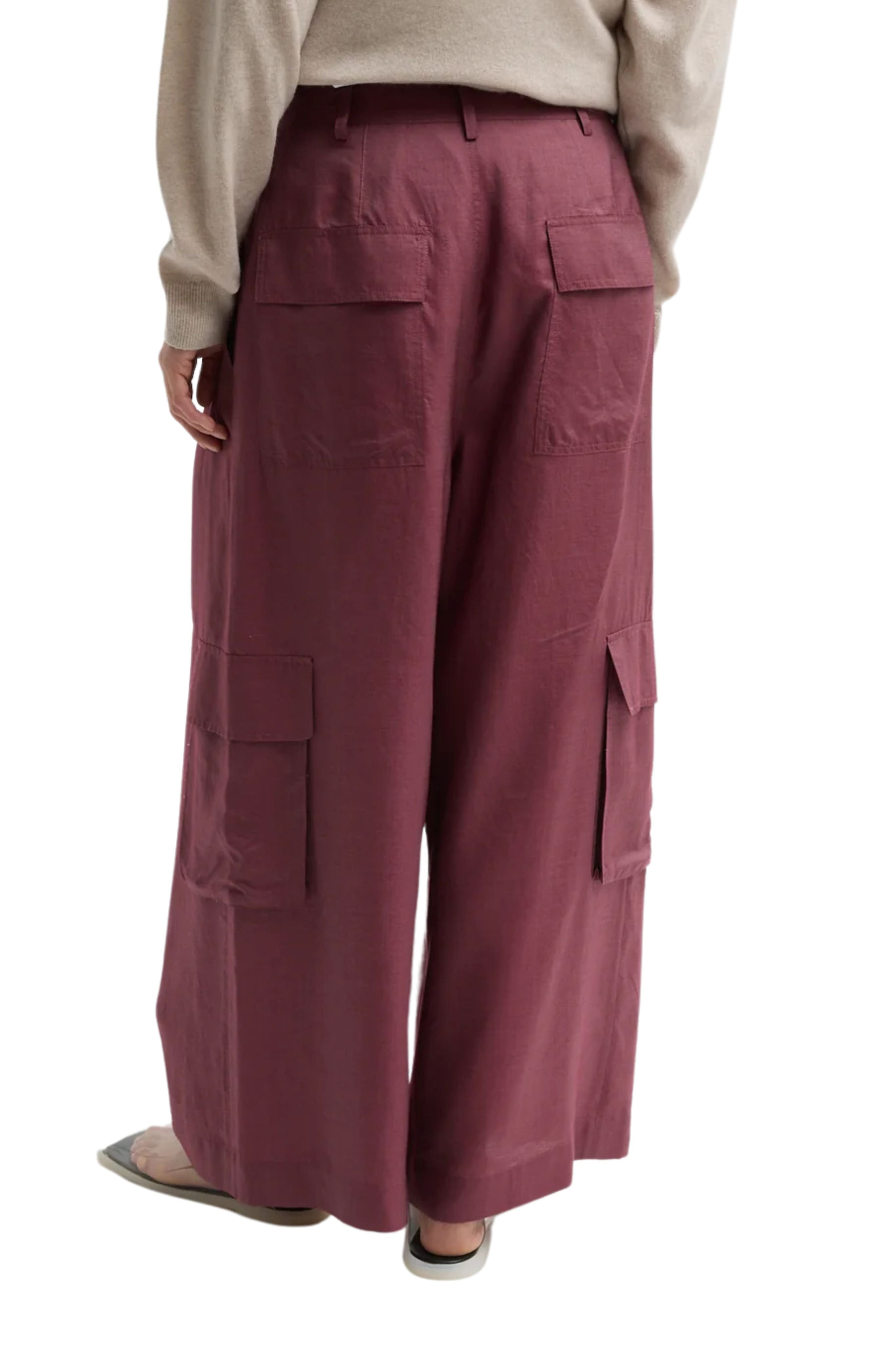 Silk Voile Cargo Triple Pleat Pant